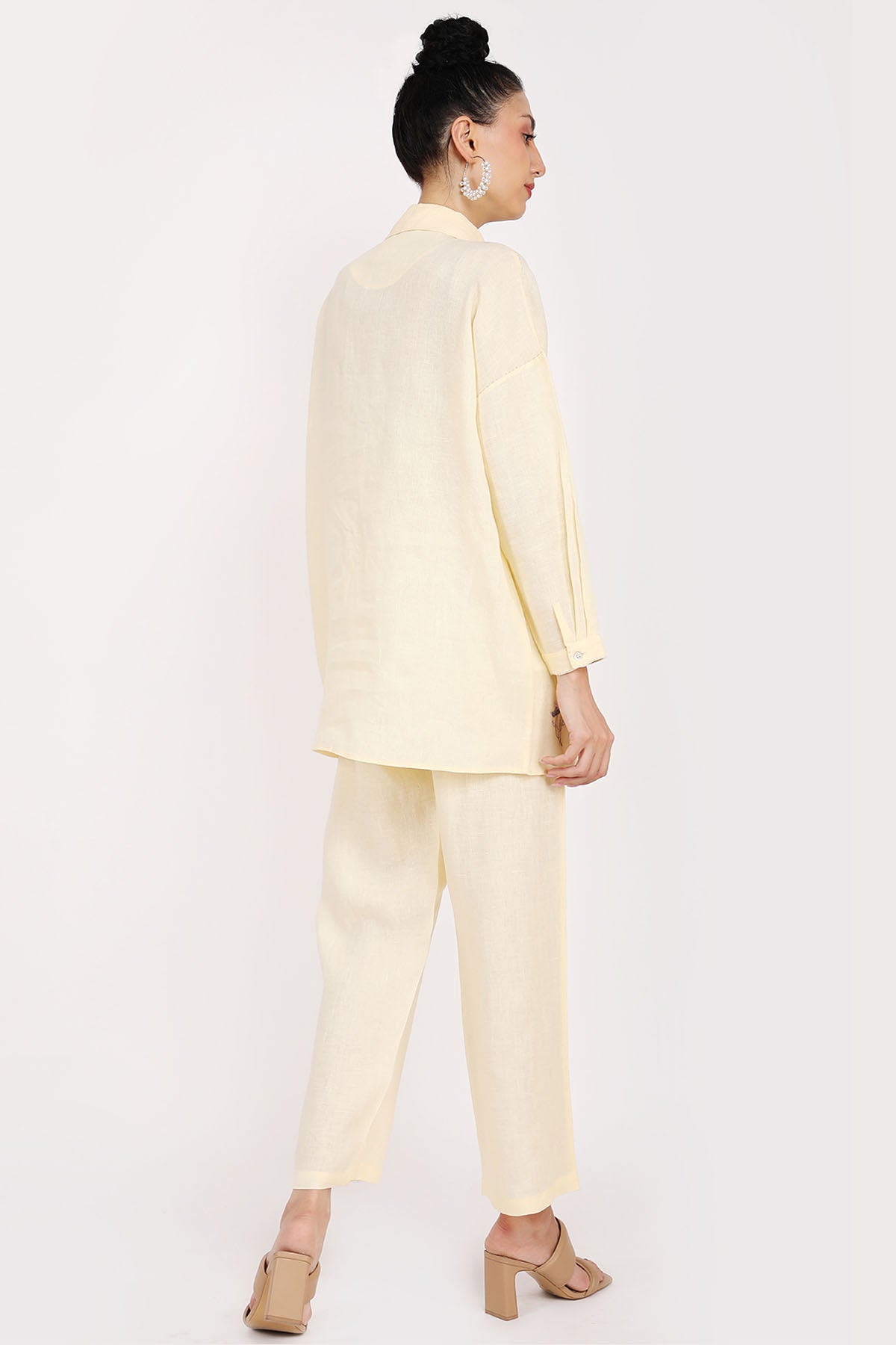 Yellow Floral Embroidered Shirt