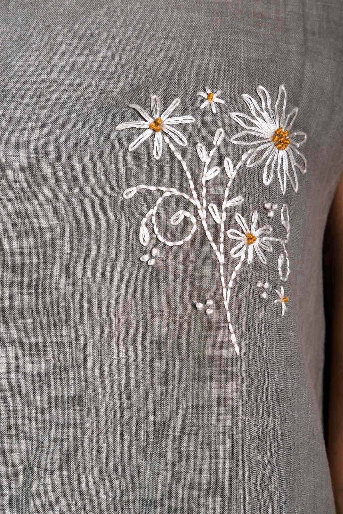 Sage Floral Embroidered Top