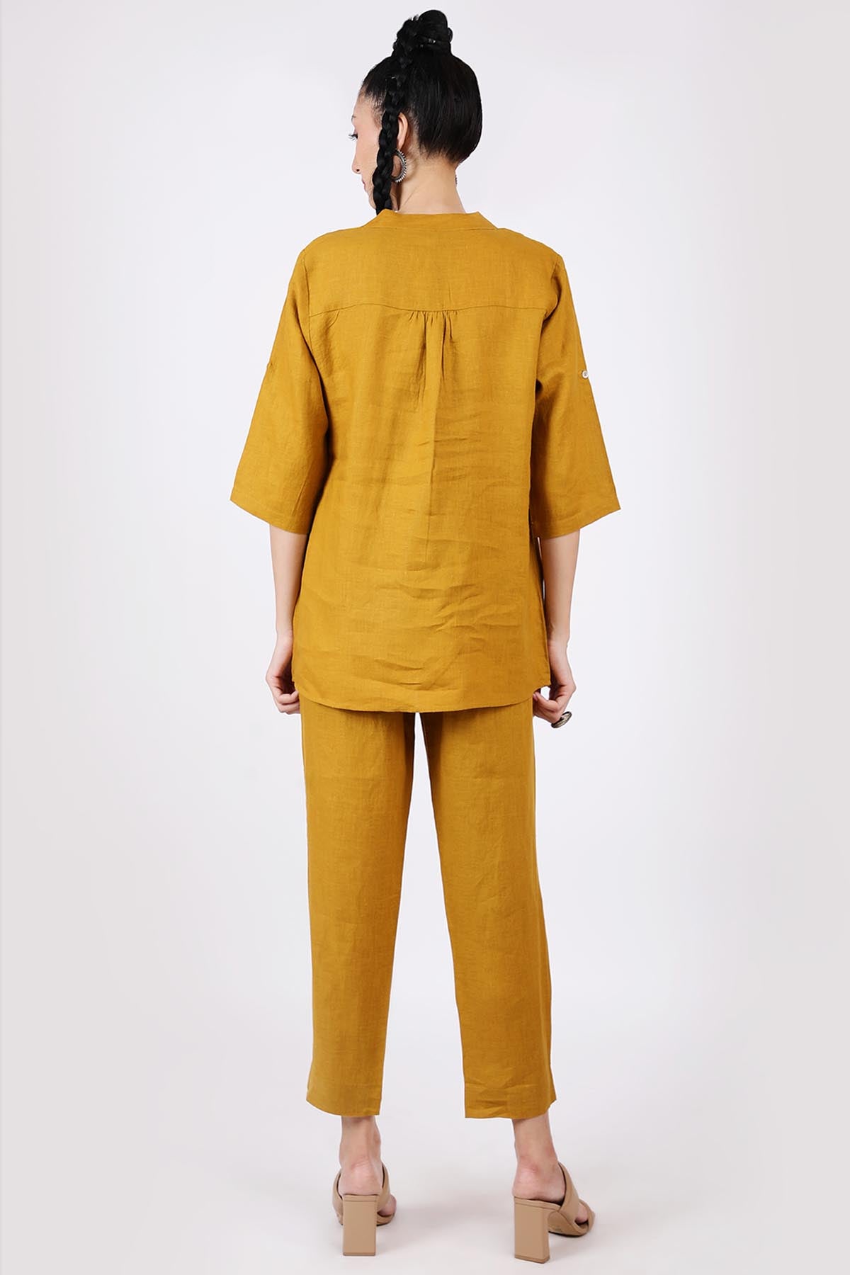 Mustard Floral Embroidered Top