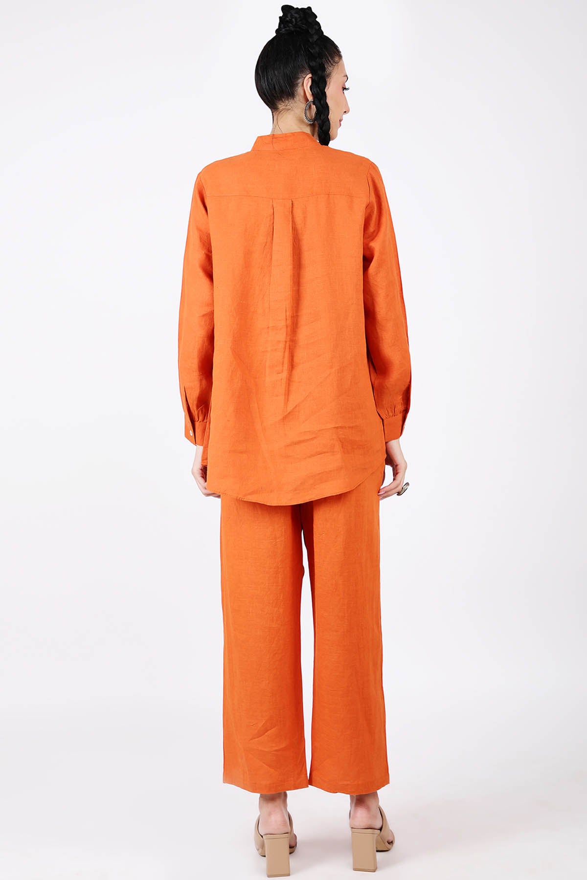 Orange Floral Embroidered Top