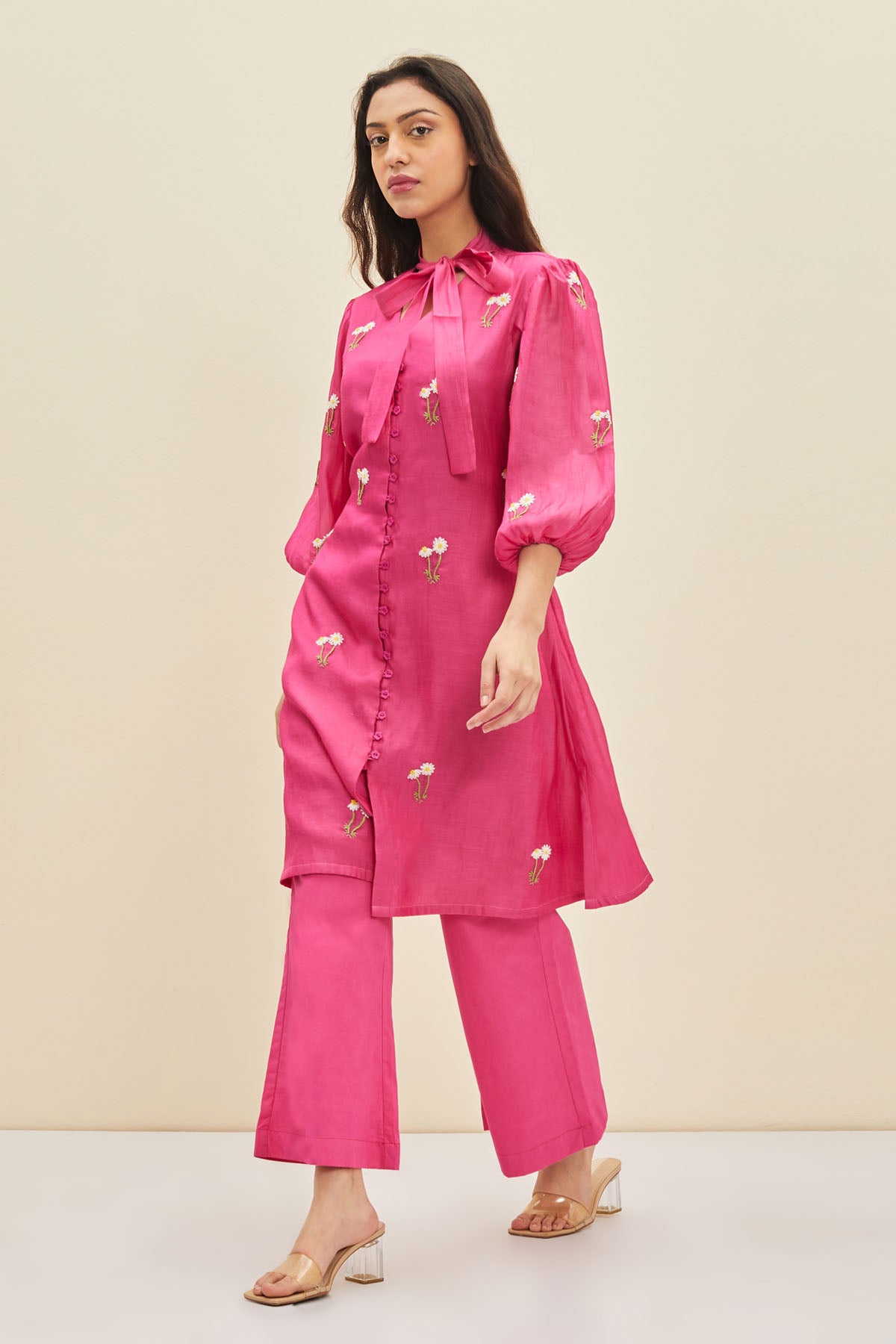 Fuchsia Pink Floral Tunic Set