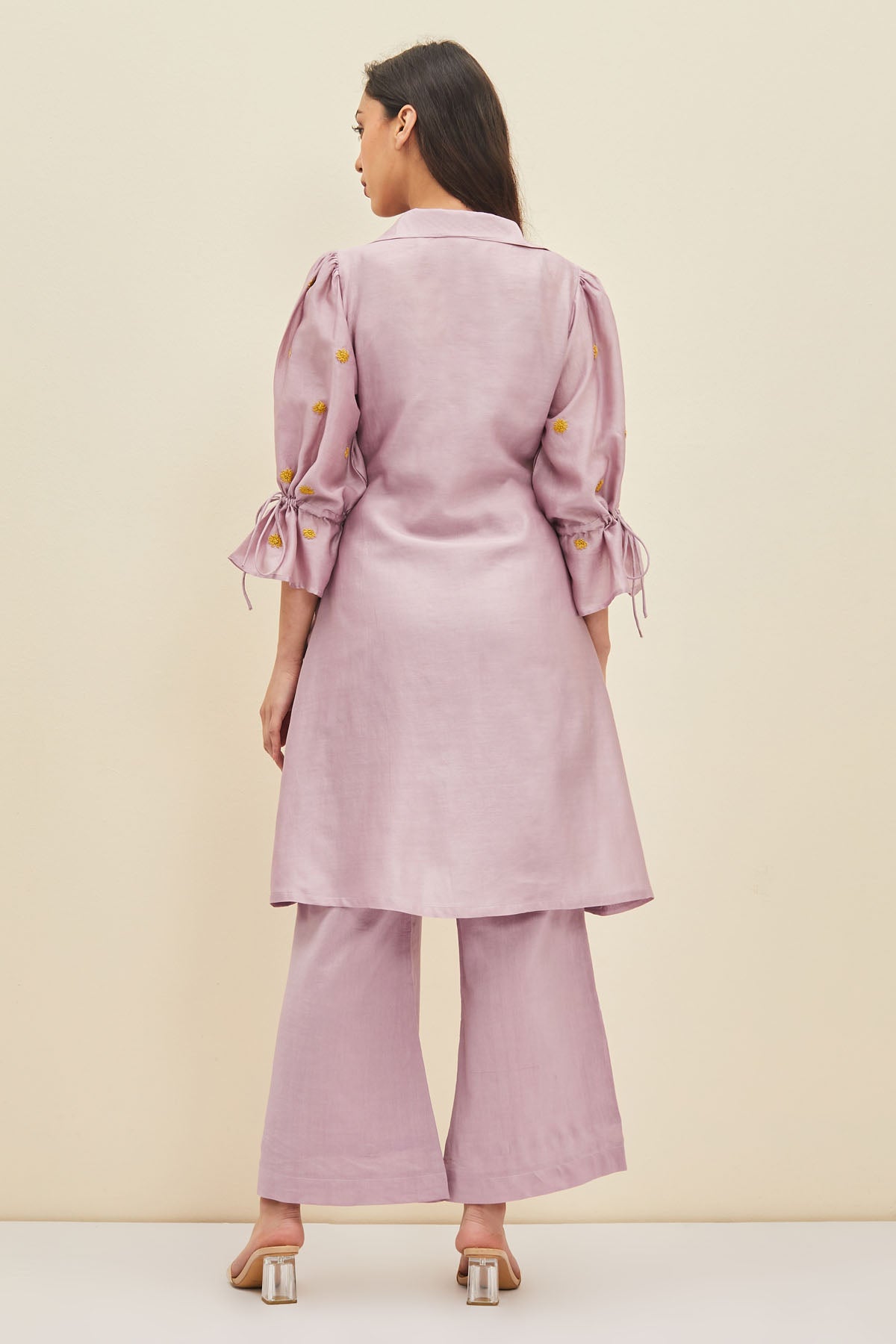 Lilac Floral Handwork Tunic Set