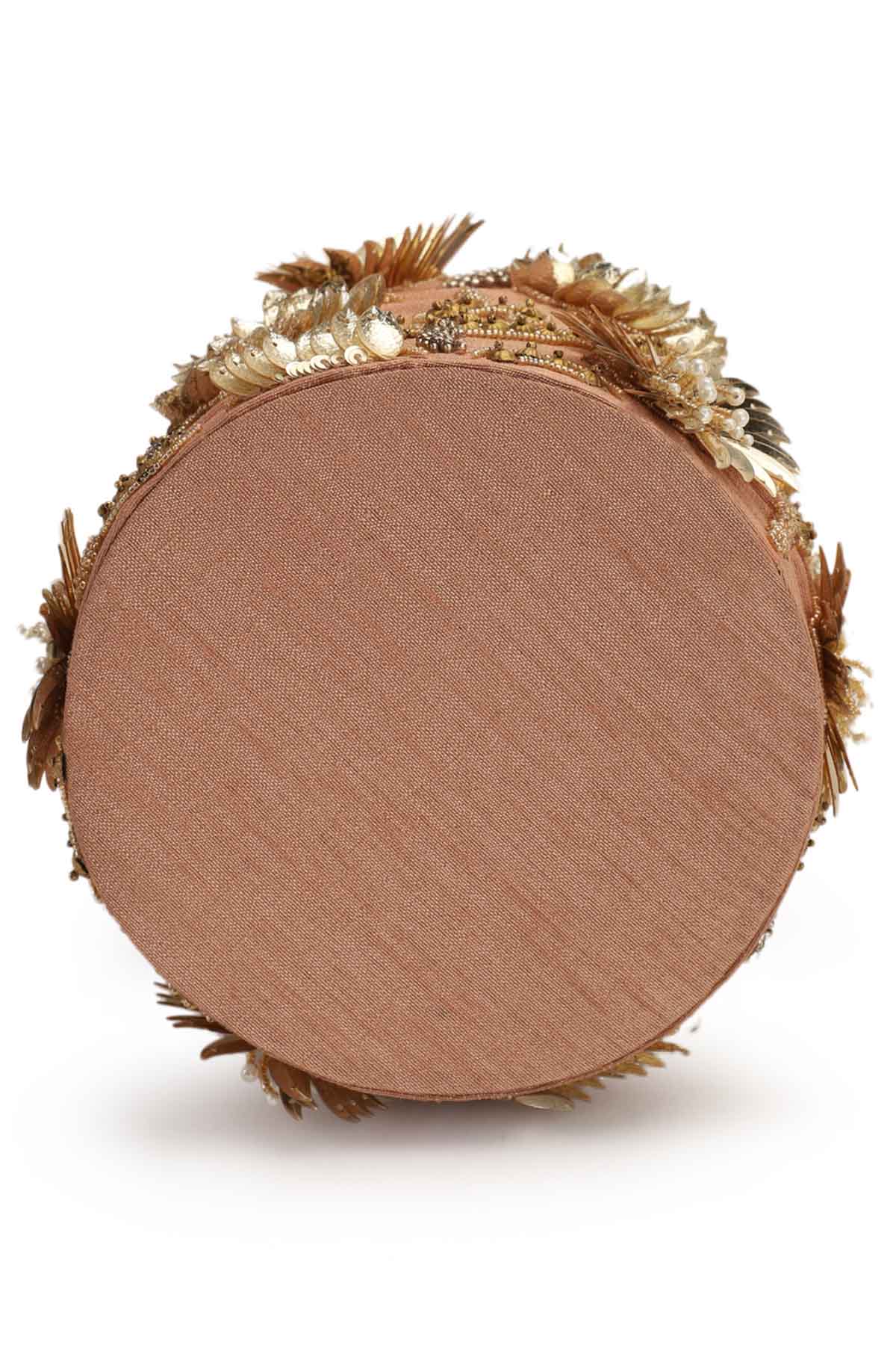 Coral Floral Motifs Potli Bag