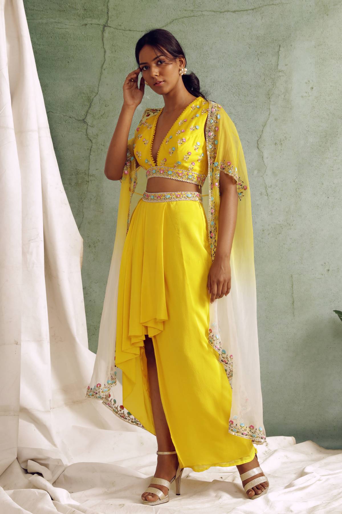 Floral Motifs Skirt Set