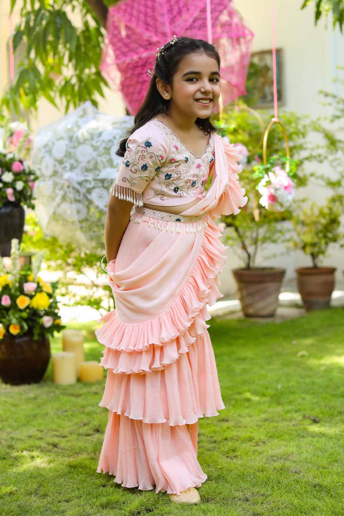 Floral Sharara Saree