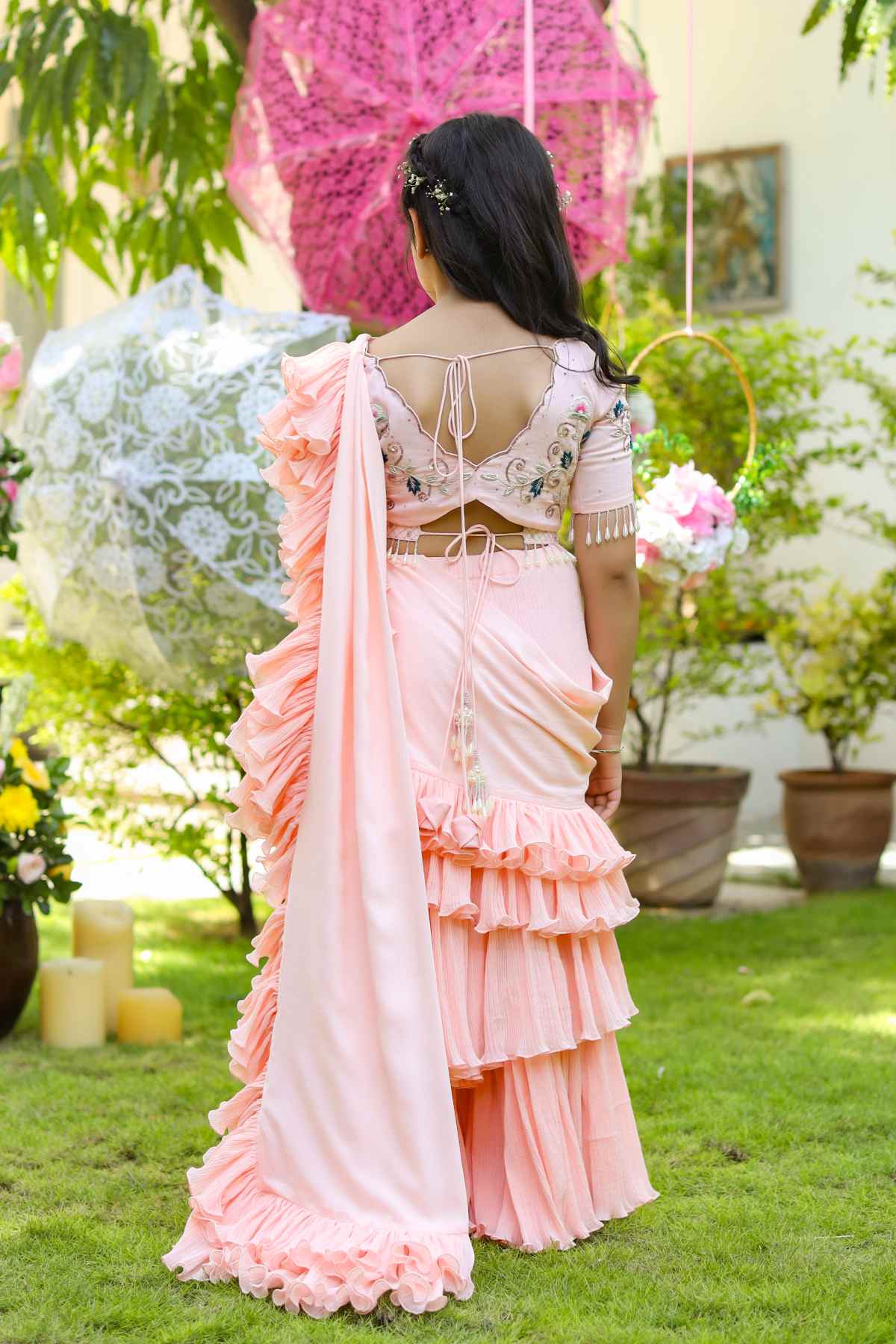 Floral Sharara Saree