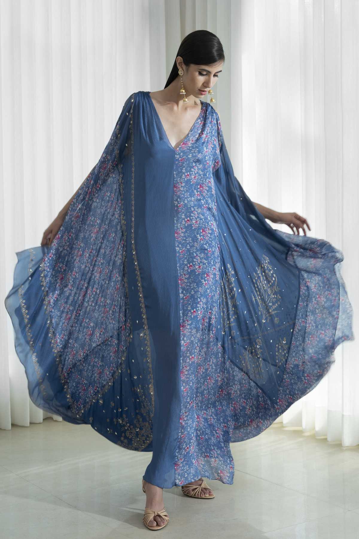 Foil Printed Slit Kaftan