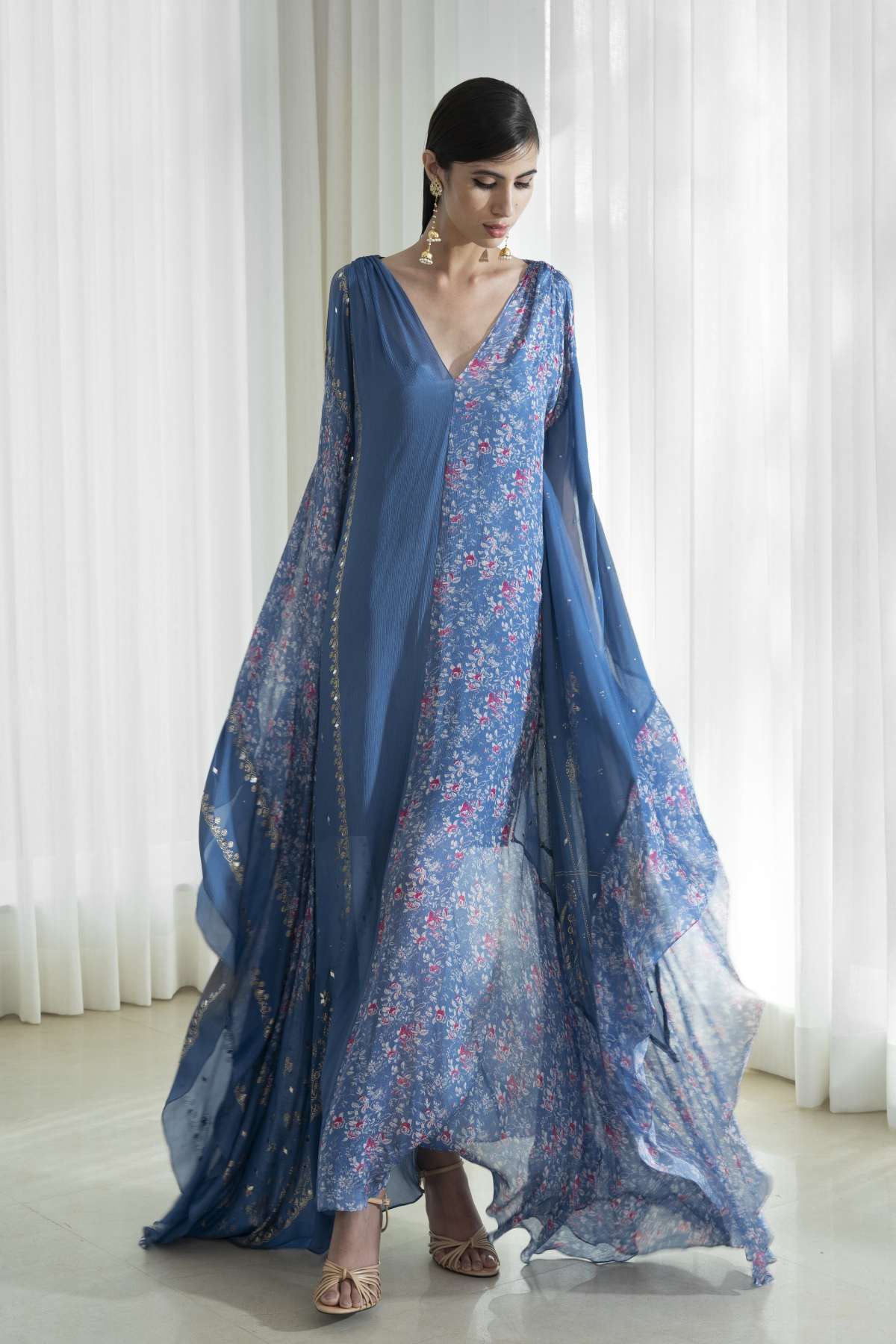 Foil Printed Slit Kaftan