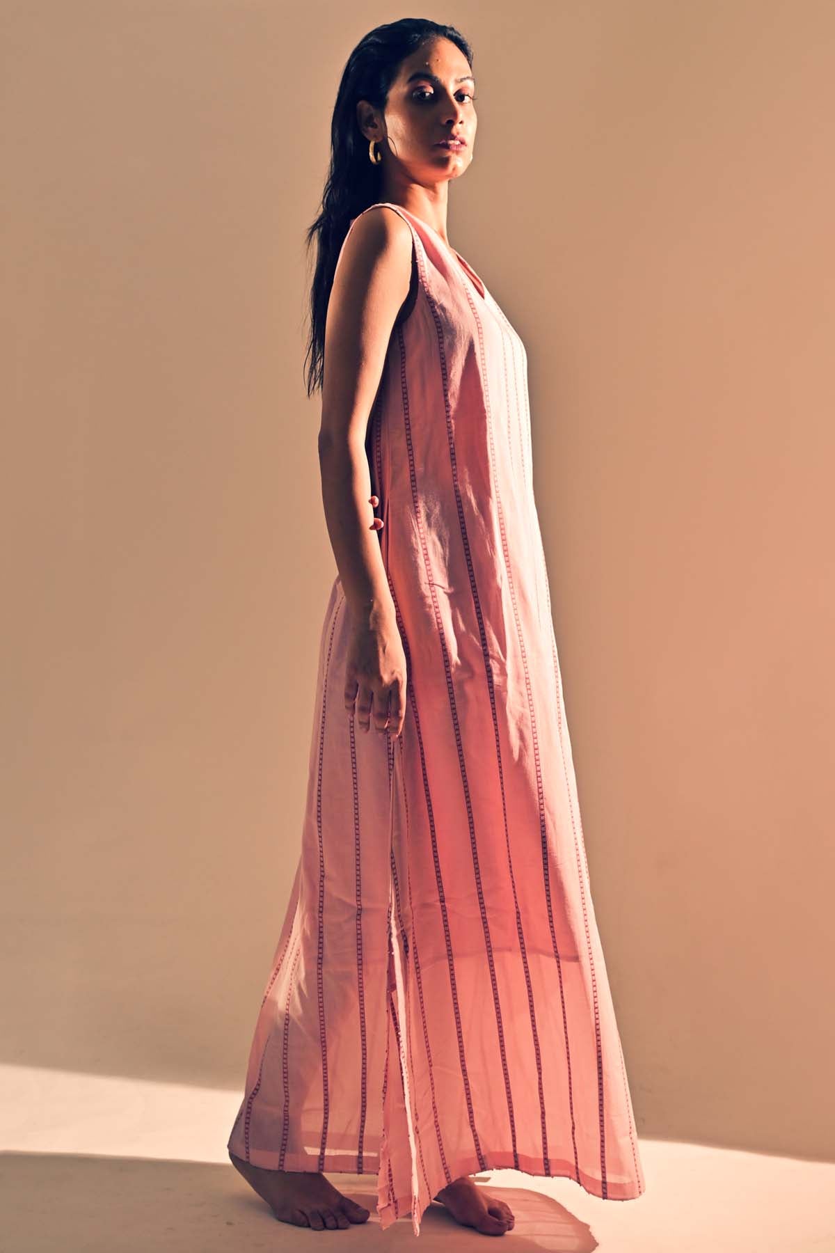 French Knot A-Line Slit Dress