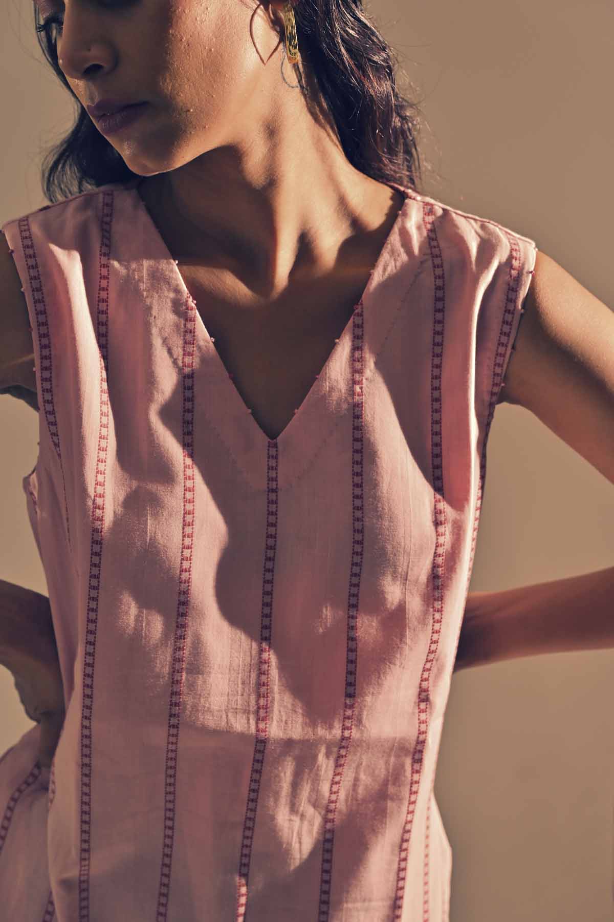 French Knot A-Line Slit Dress
