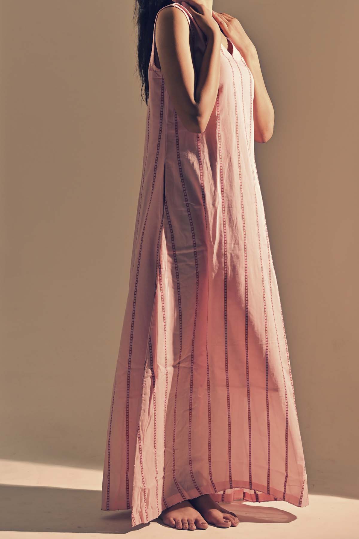 French Knot A-Line Slit Dress