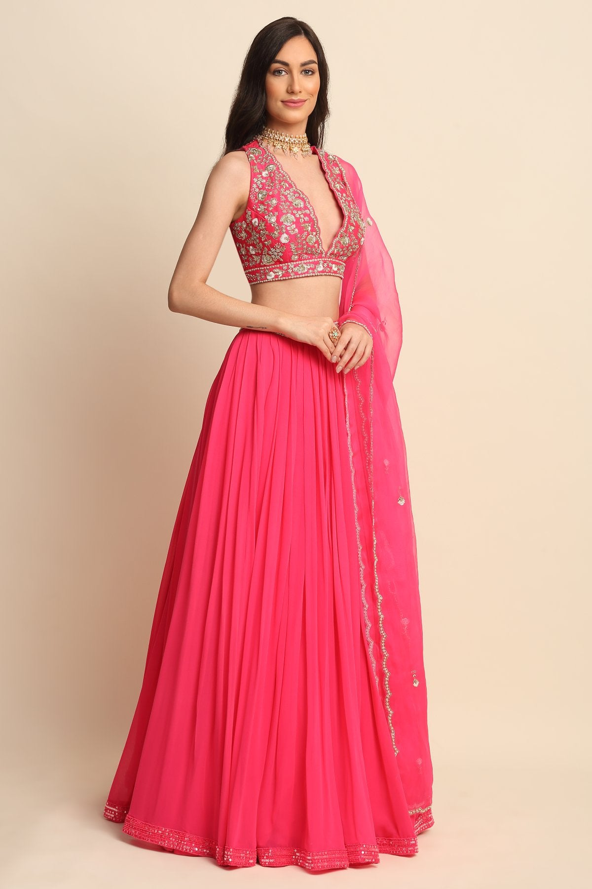 Gathered Lehenga Set