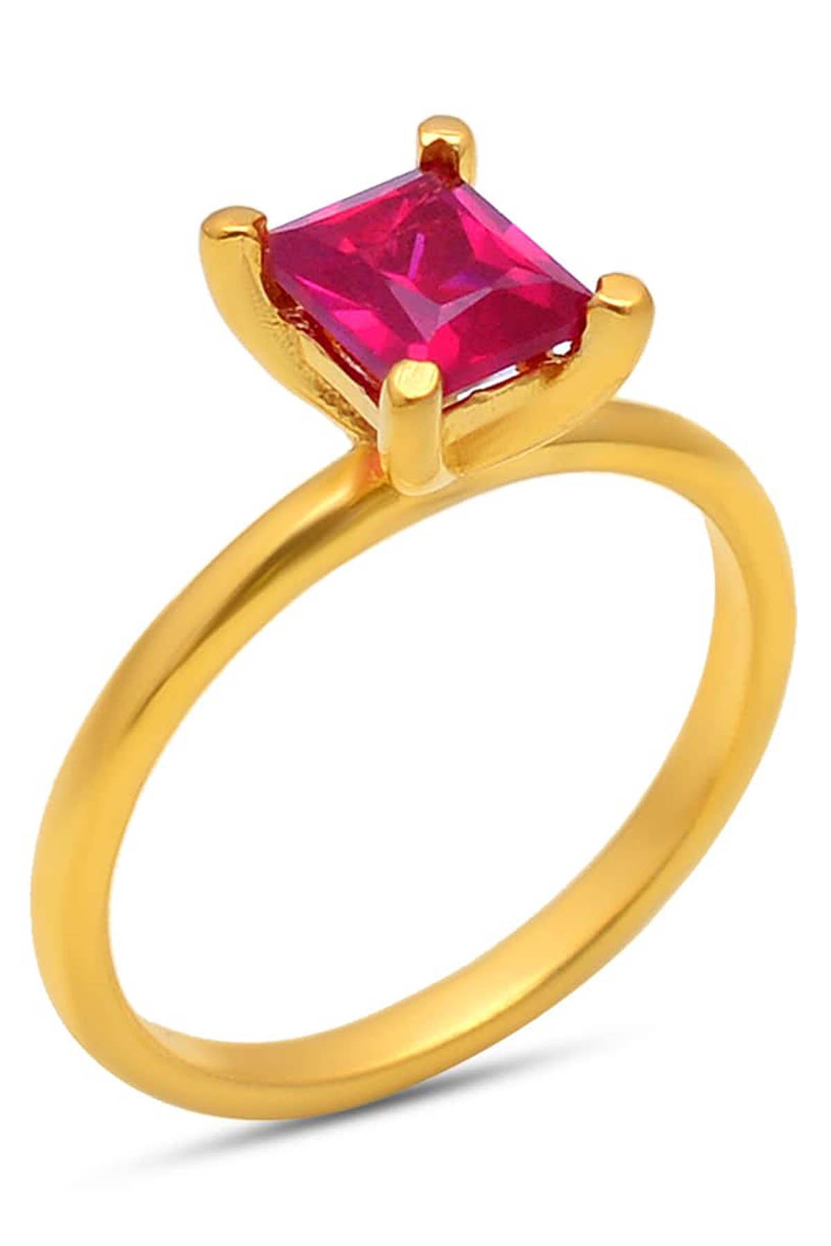 Genuine Ruby Solitaire Ring