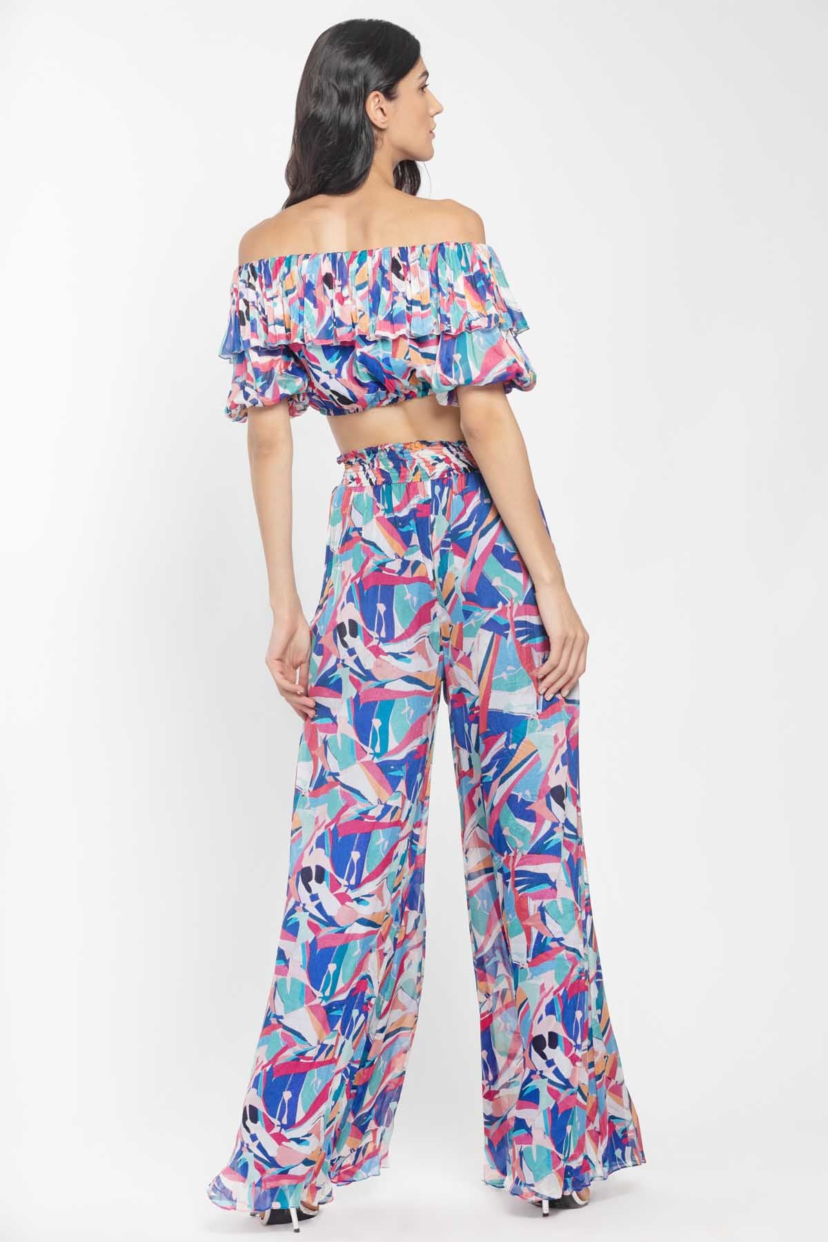 Geometric Print Top & Pant Set