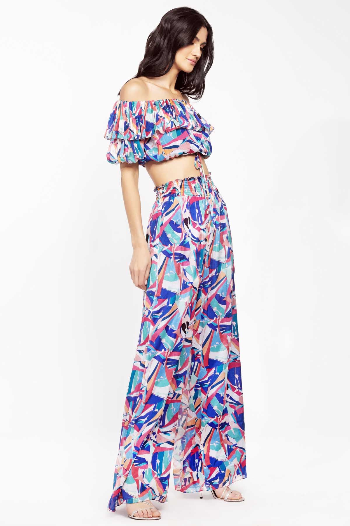 Geometric Print Top & Pant Set