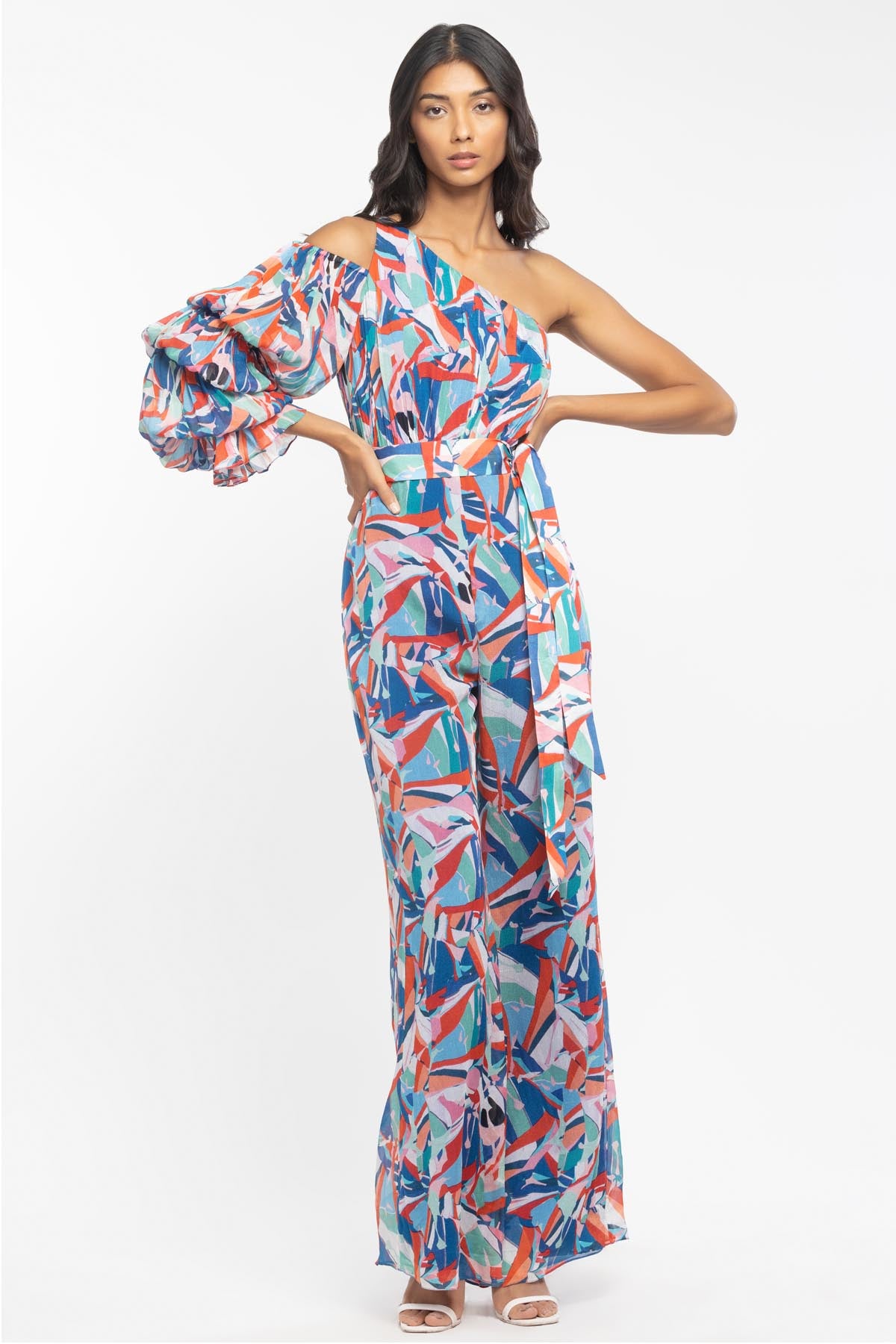 Buy Geometric Printed Jumpsuit by Mandira Wirk