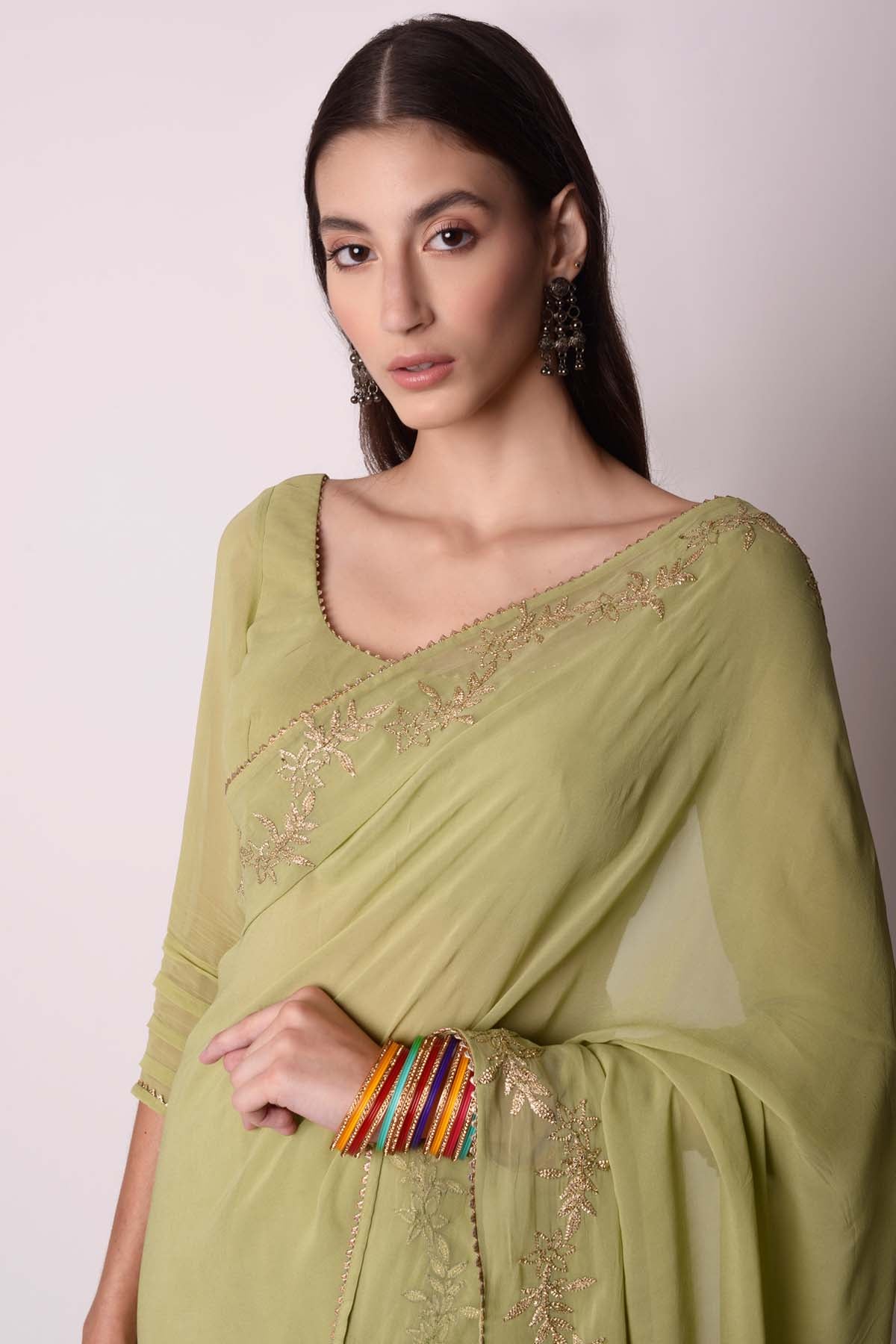 Georgette Gota Saree