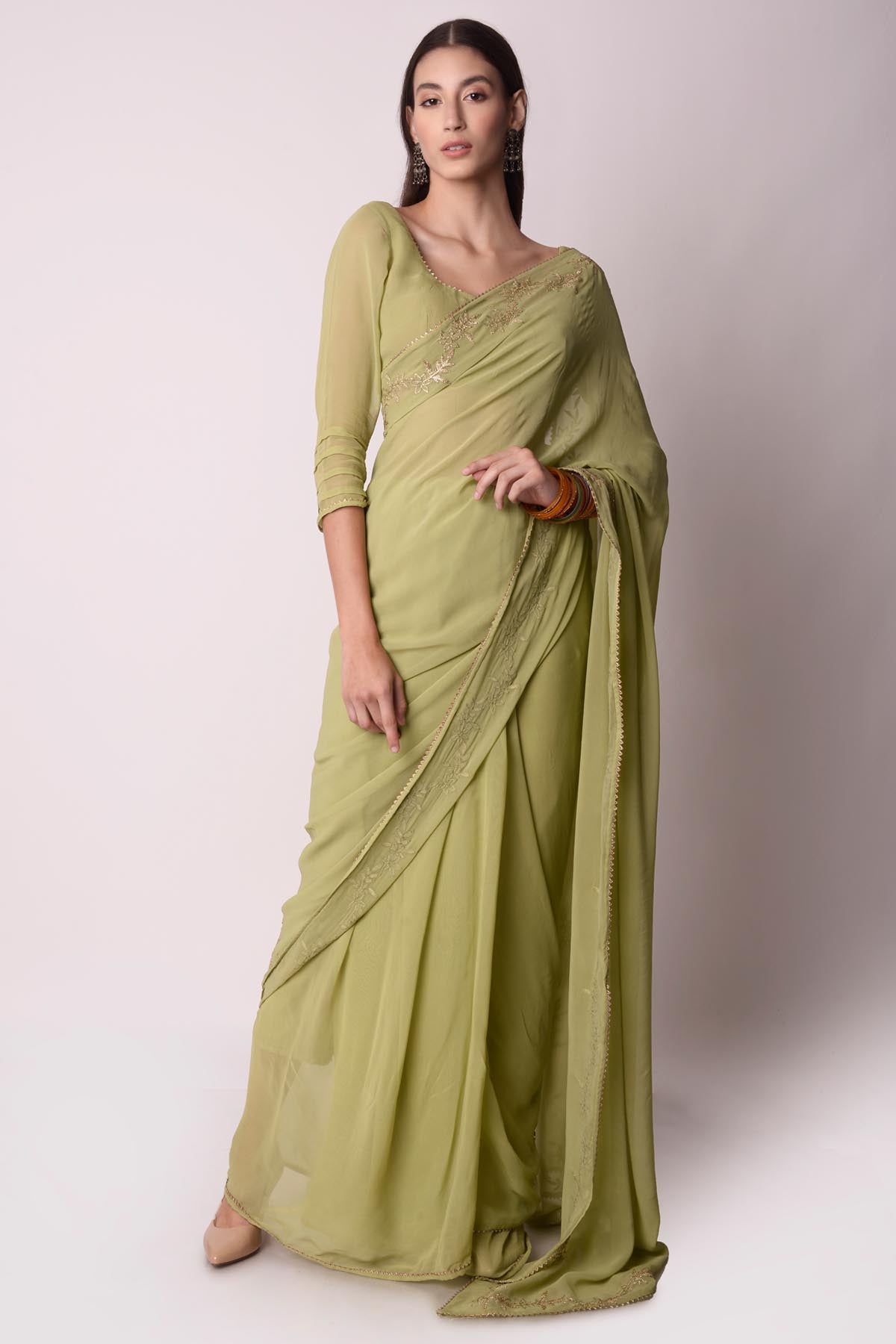 Georgette Gota Saree