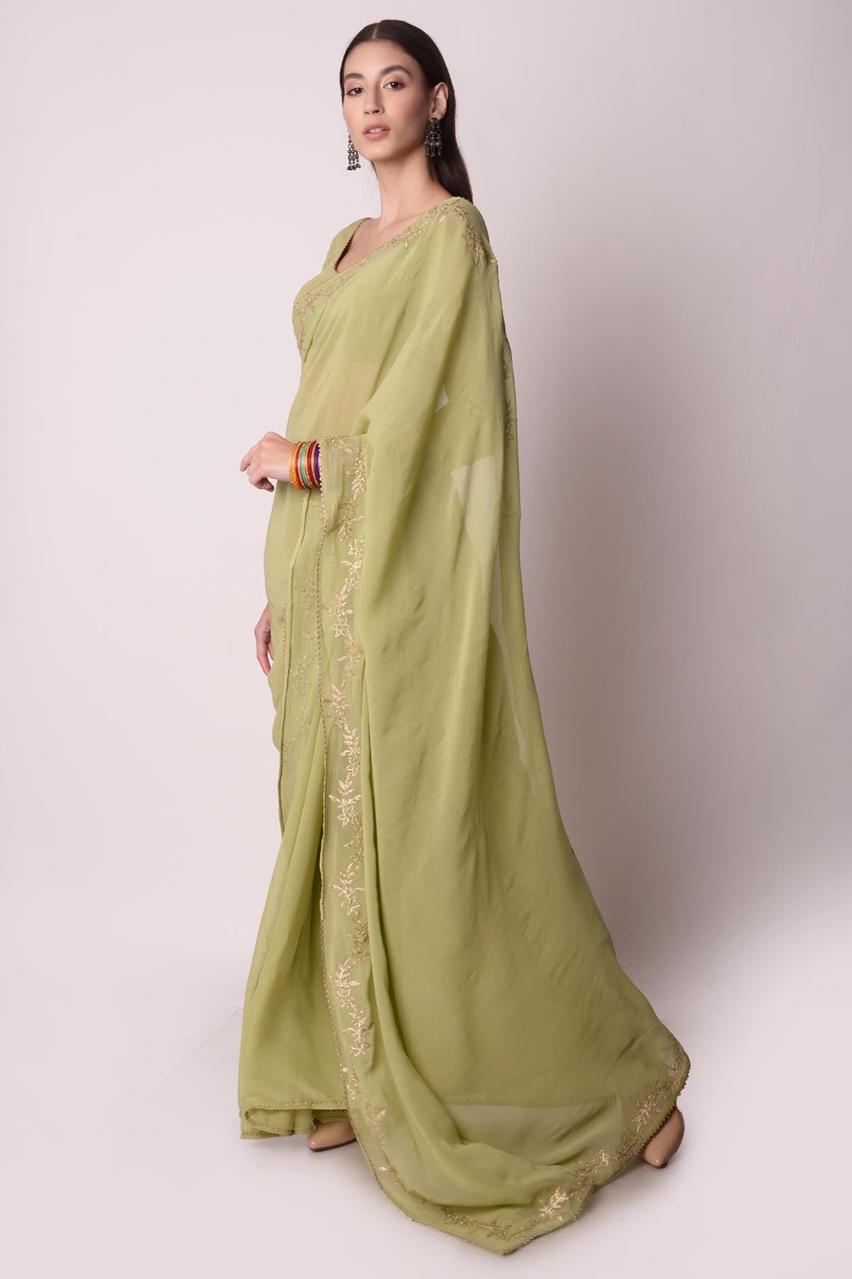 Georgette Gota Saree