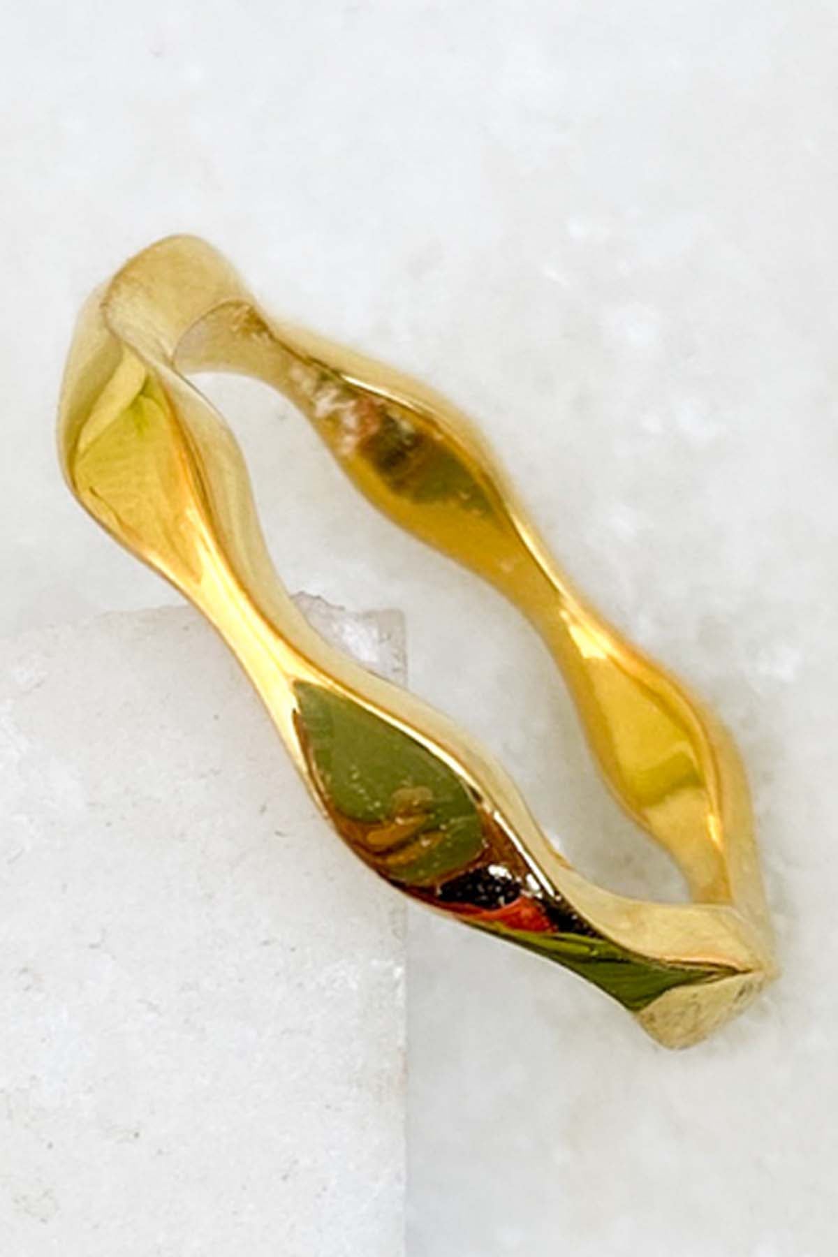 Gold Plated Wave Ring