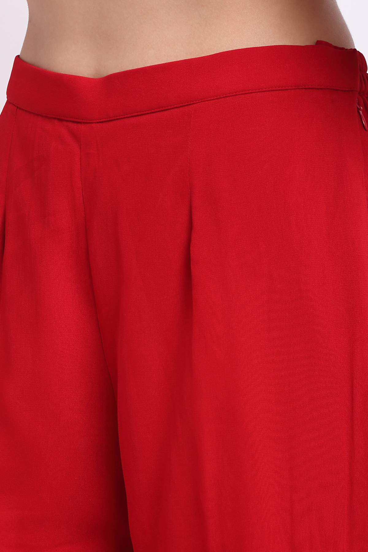 Red Zardosi Gota Sharara Set