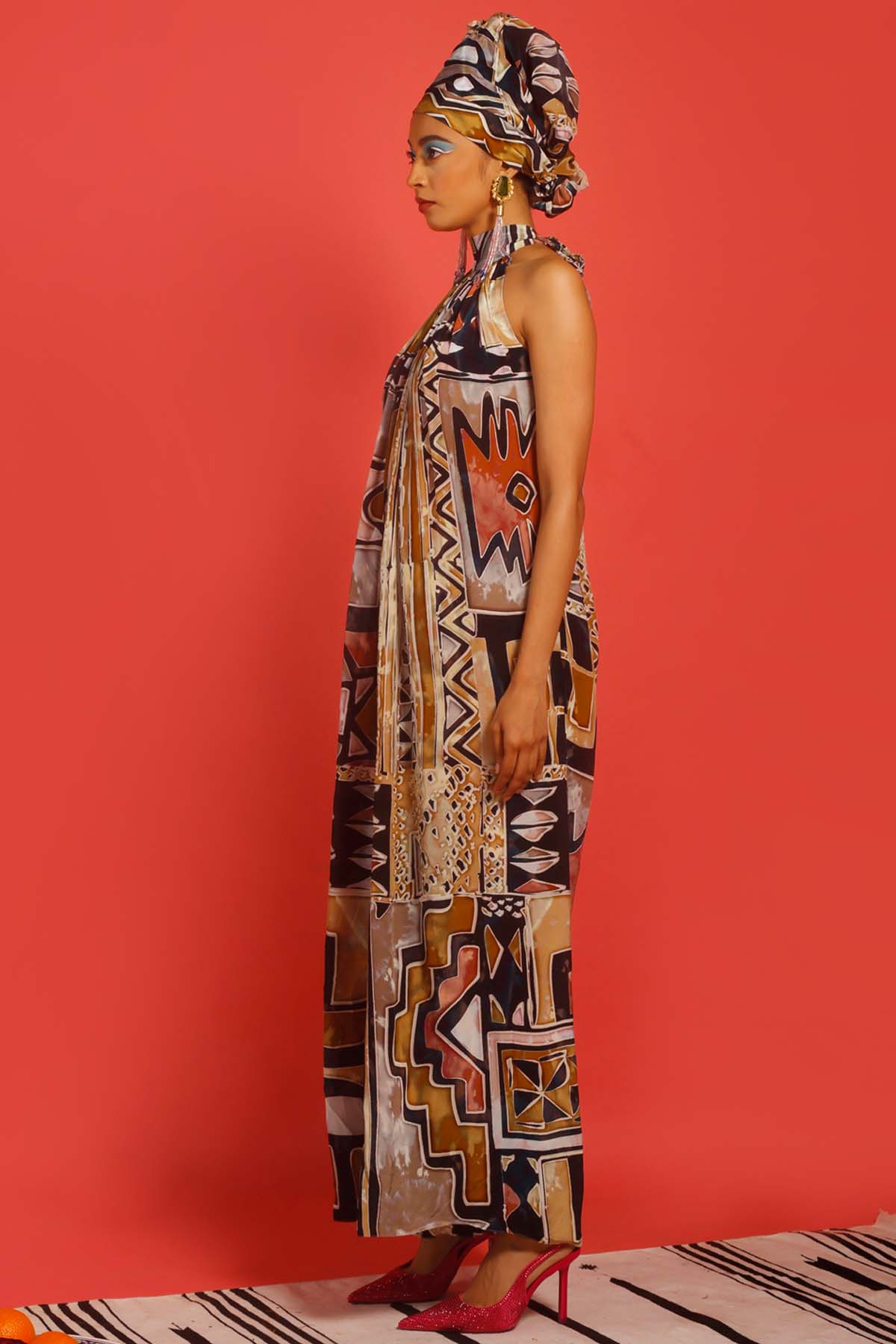 Halter Neck Pleated Jumpsuit