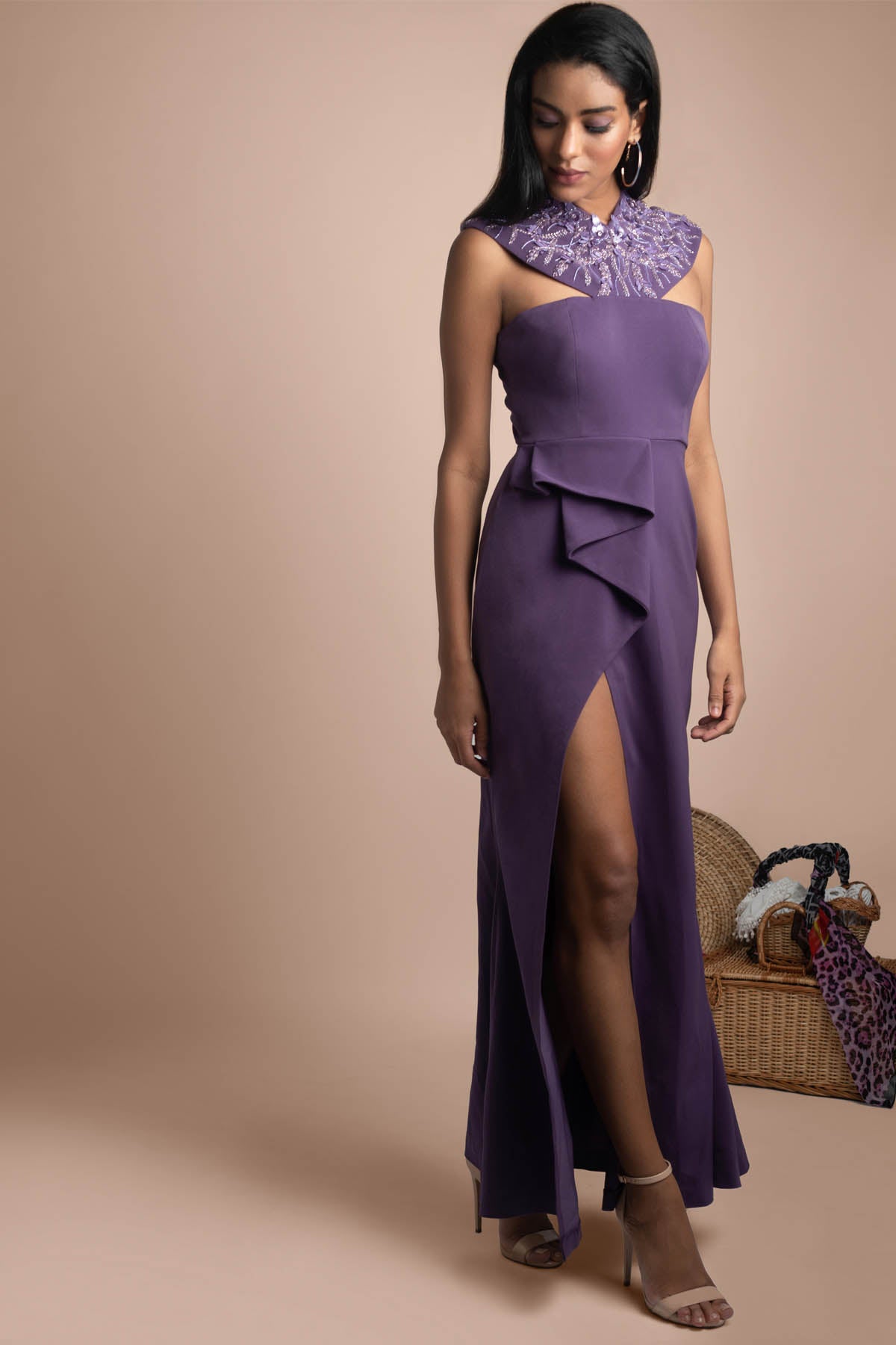 Lavender Halter Neck Jumpsuit