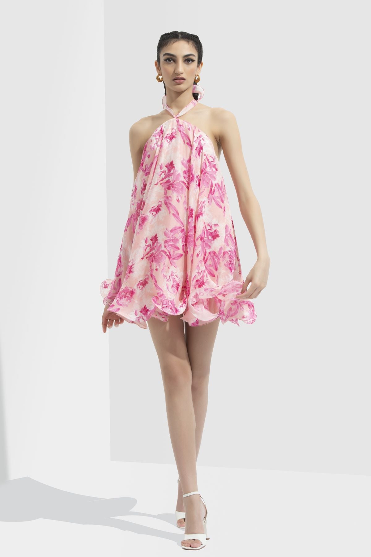 Halter Printed Flare Dress