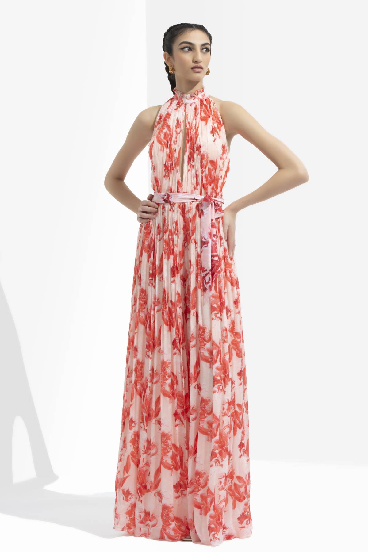 Buy Halter Printed Jumpsuit by Mandira Wirk