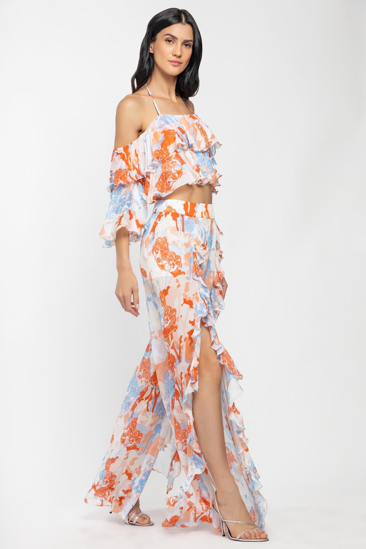 Halter Printed Top & Pant Set