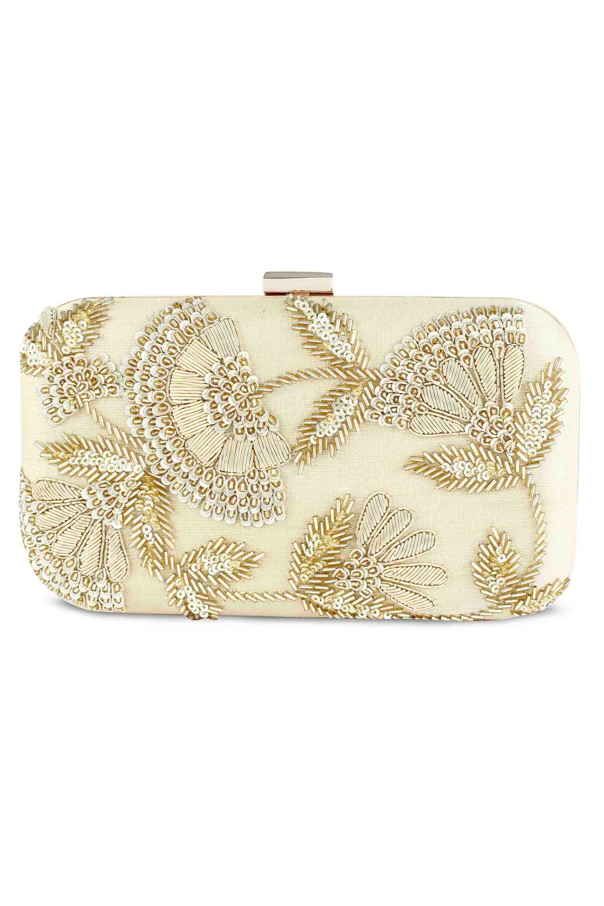 Gold Sequins Embroidered Clutch