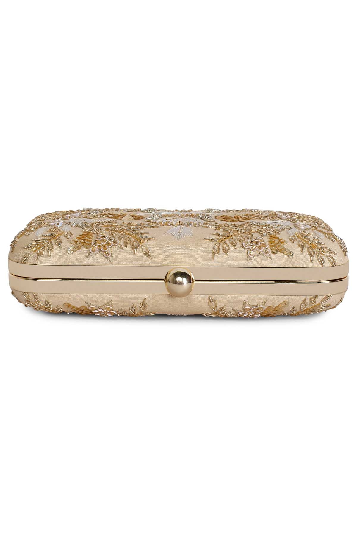 White Hand Embroidered Clutch