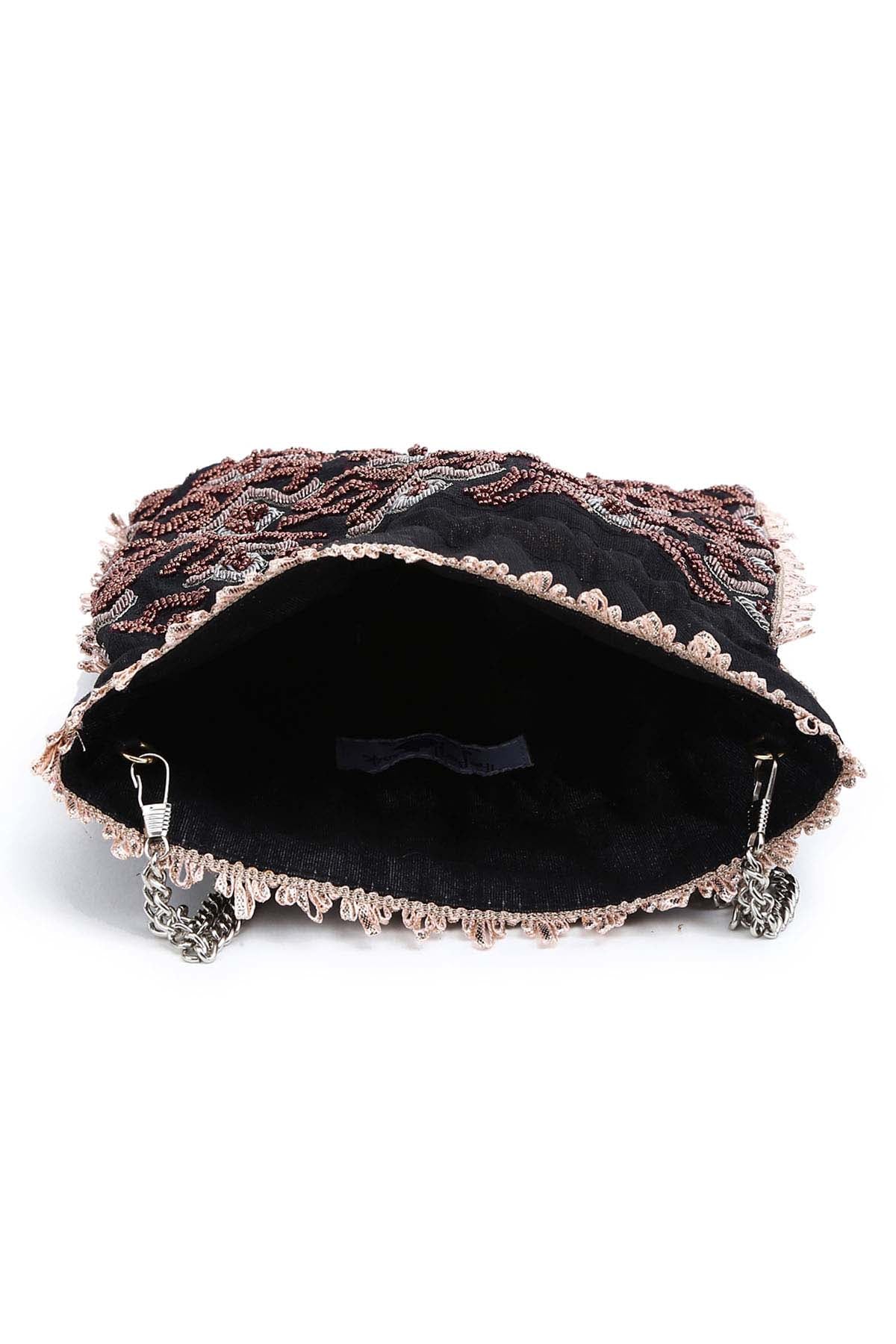 Black Hand Embroidered Potli