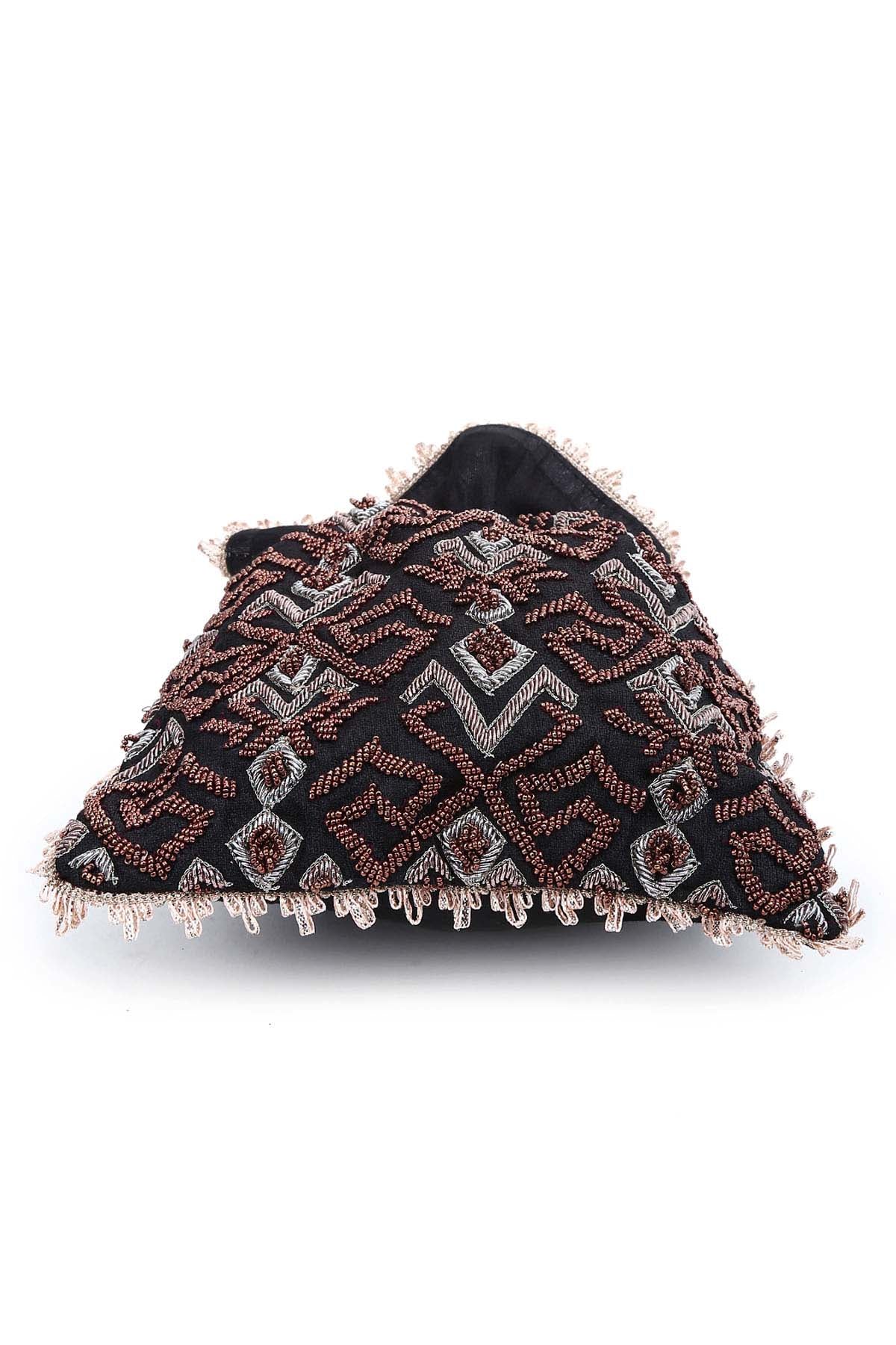 Black Hand Embroidered Potli