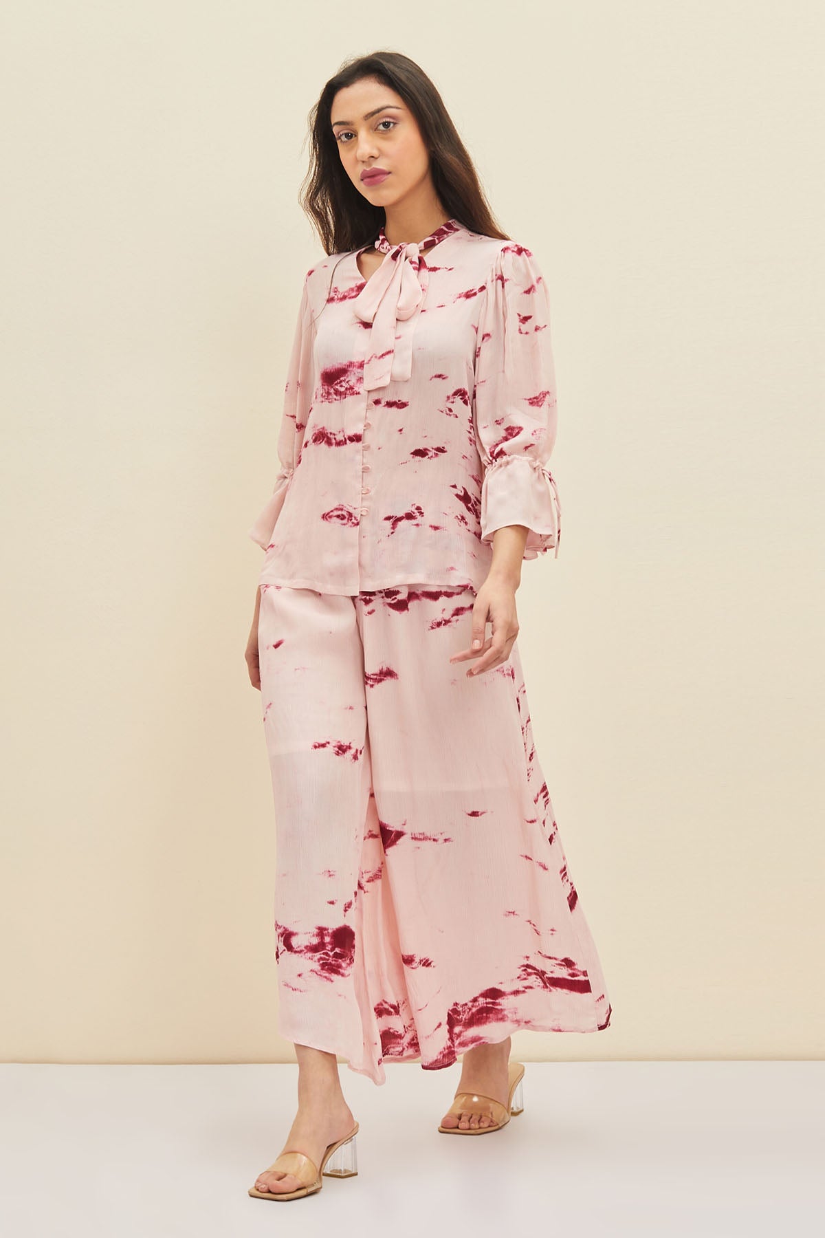 Hand Tie Dye Frill Top