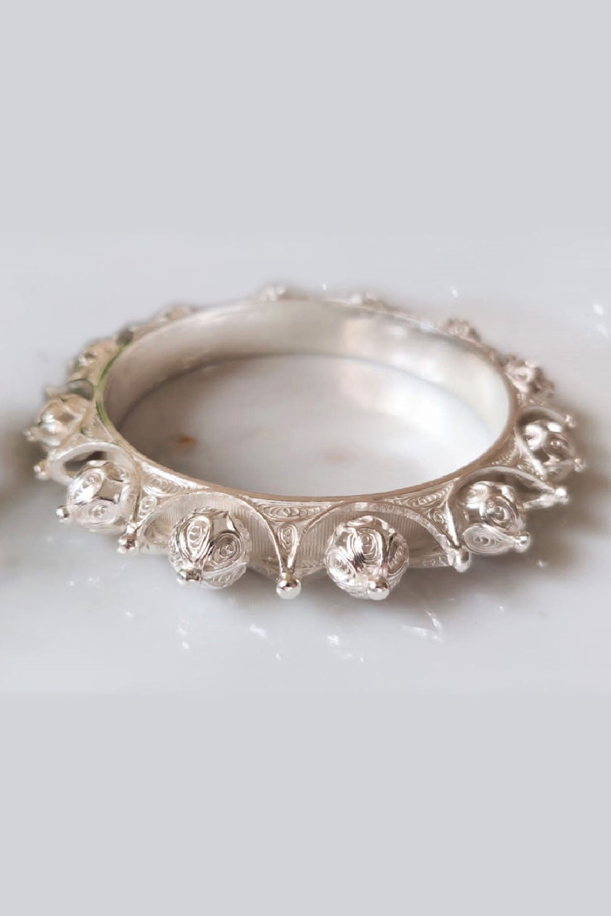 Filigree Work Silver Bangle