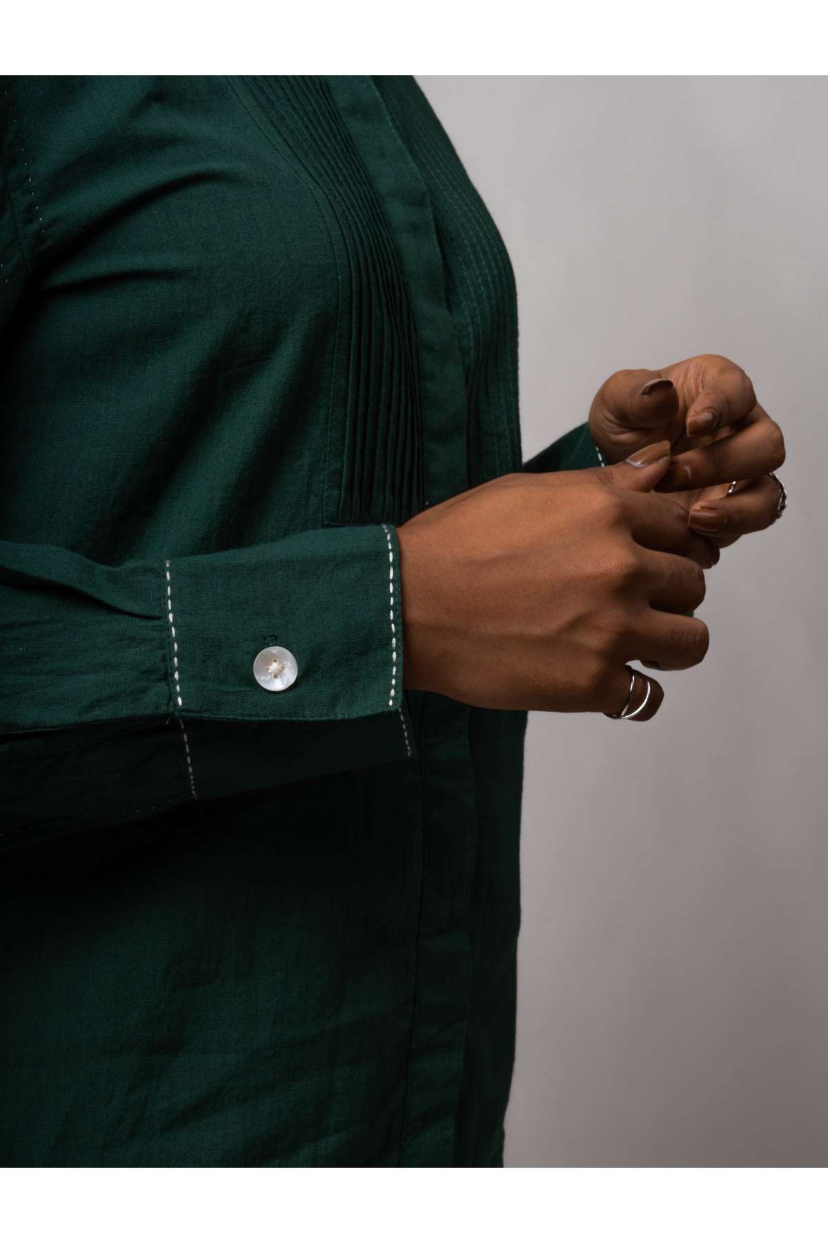 Handwoven Pintuck Shirt