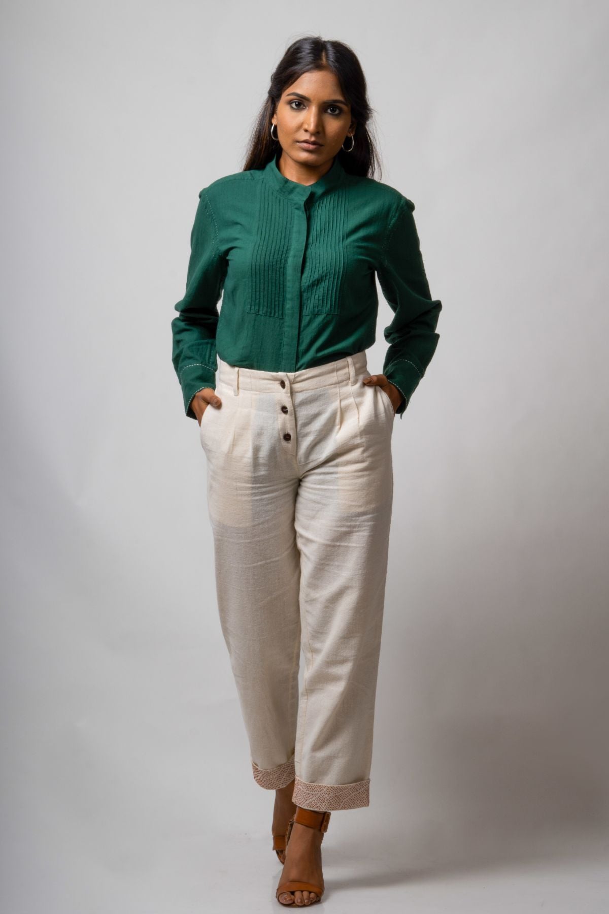 Buy Designer Handwoven Pintuck Shirt By Lafaani