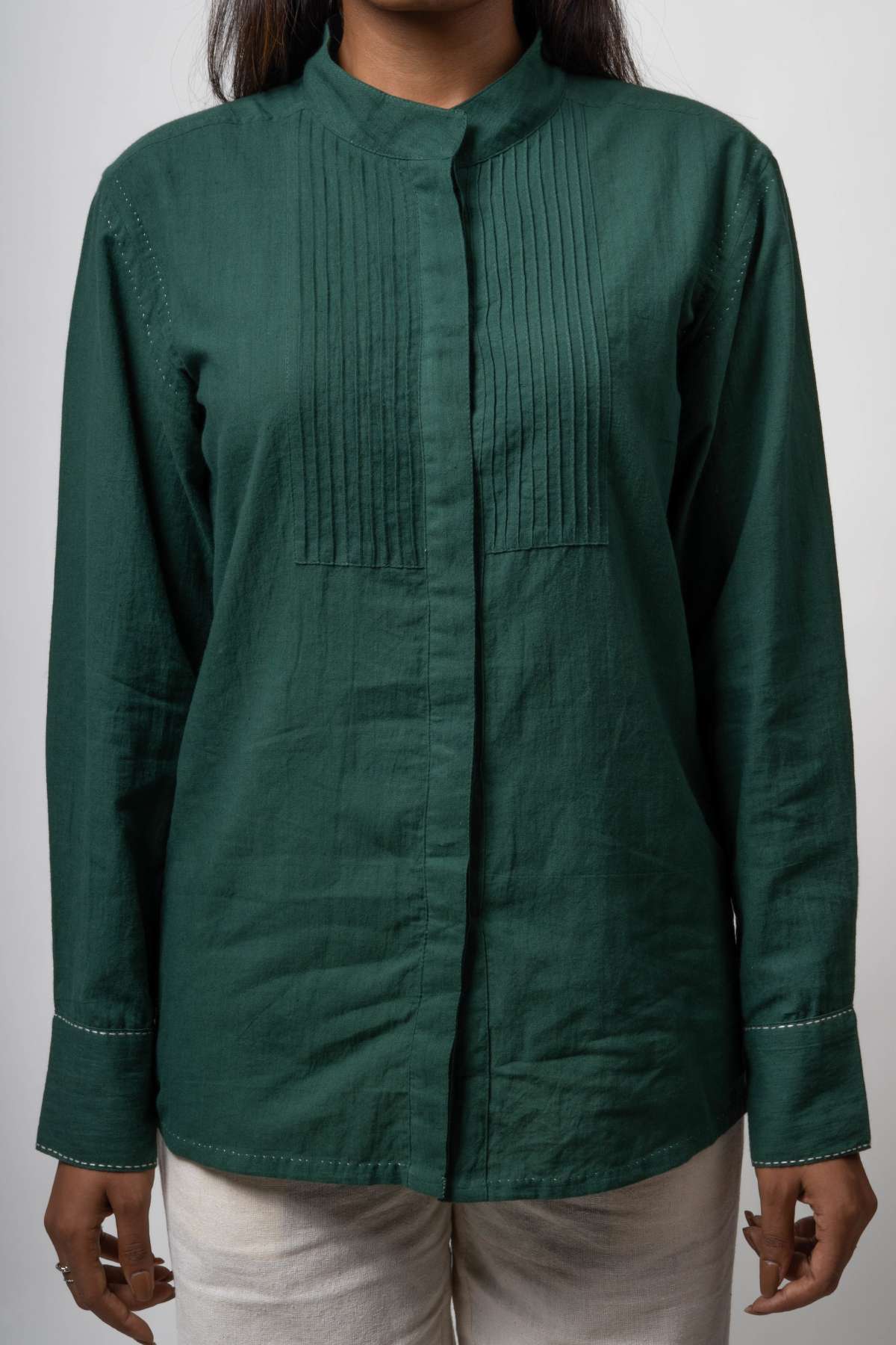 Handwoven Pintuck Shirt