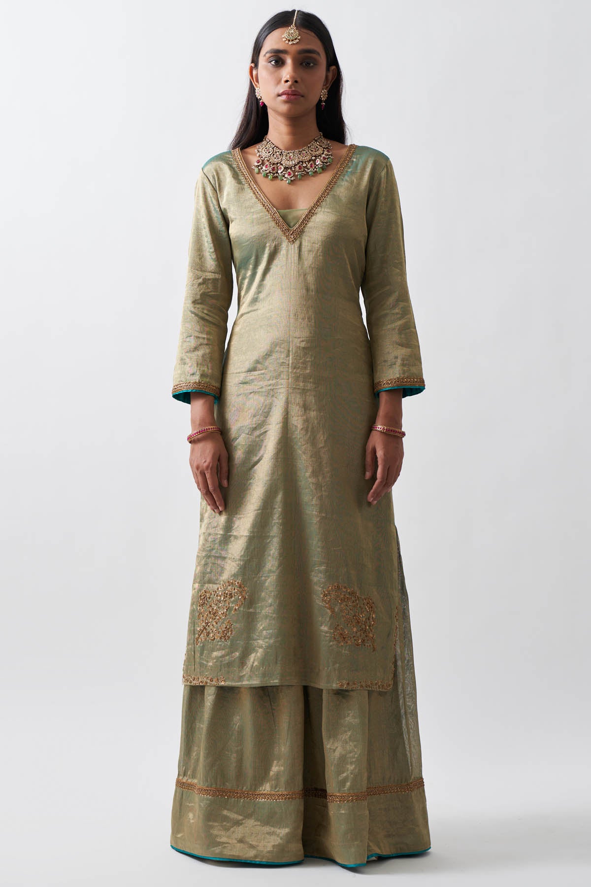 Handwoven Zardosi Sharara Set