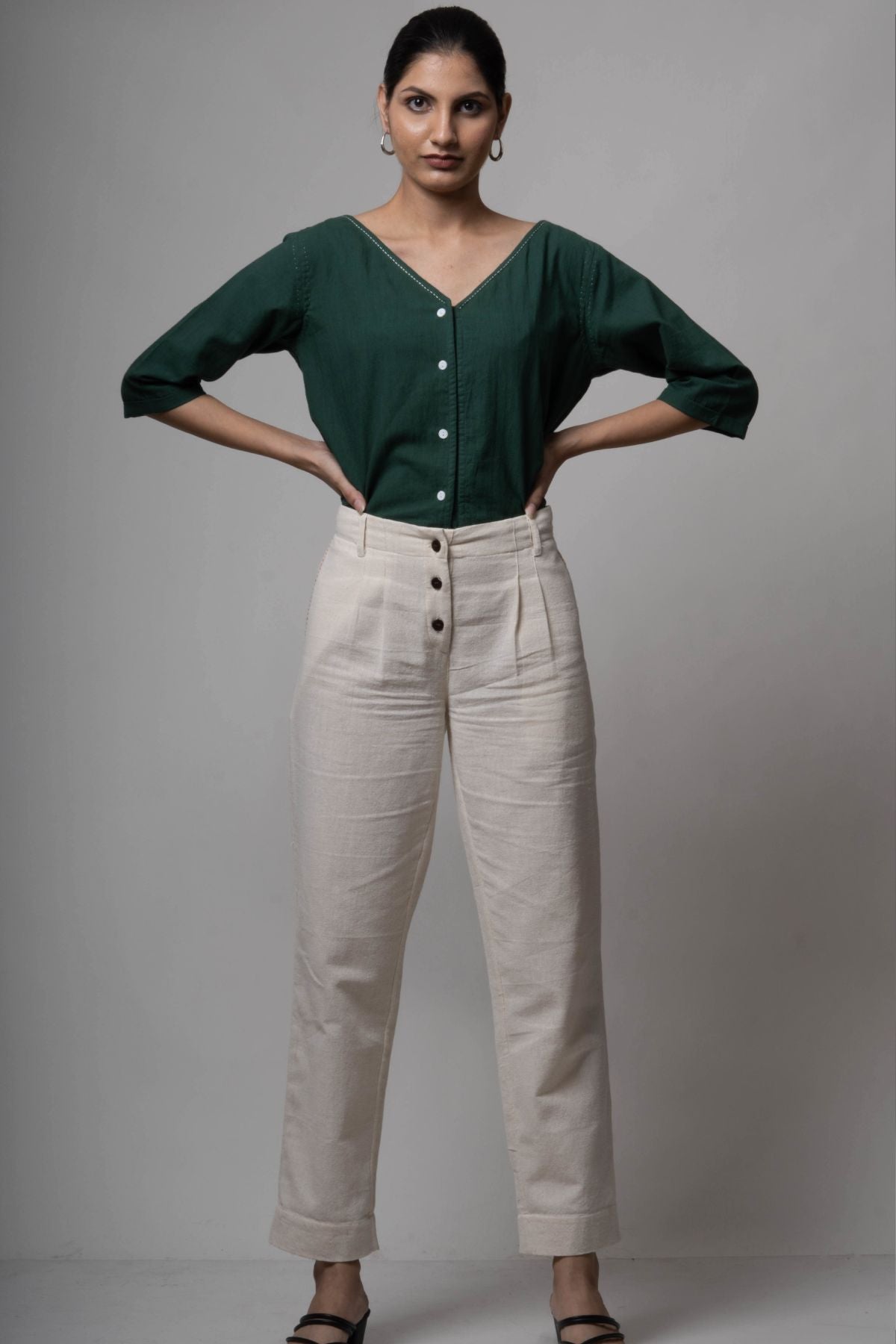 Buy Designer High Rise Pleated Pants By Lafaani