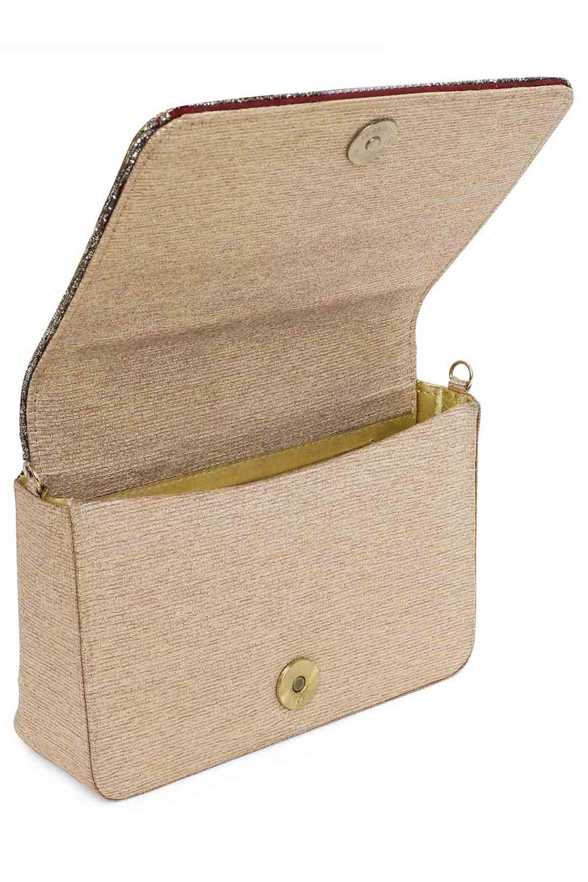 Red Jaal Embroidered Clutch