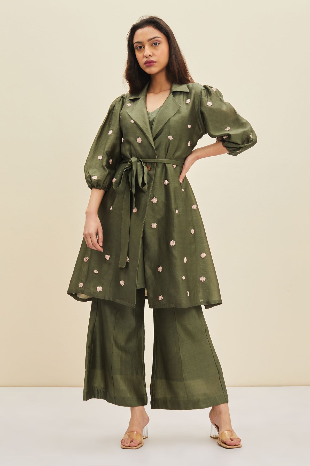 Green Jacket Style Dress & Belt