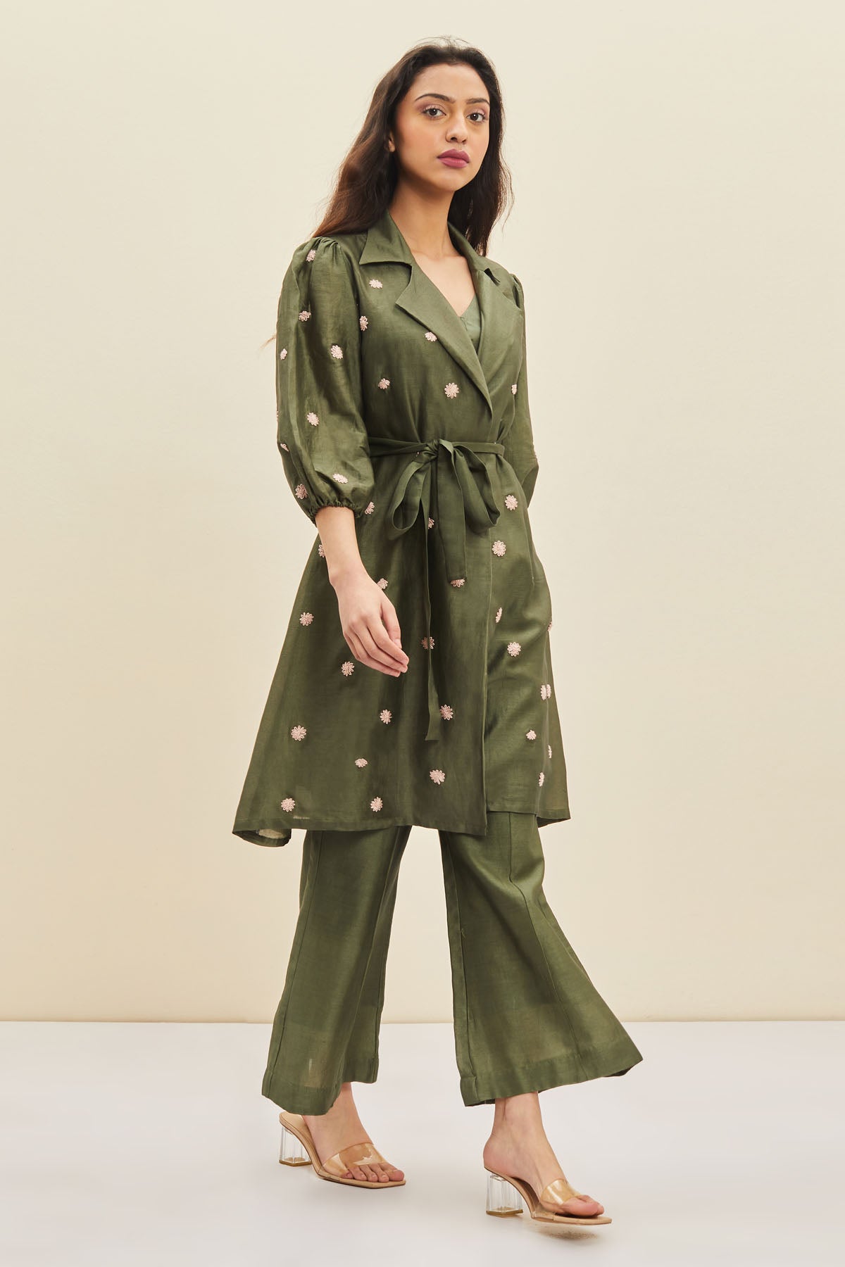 Green Jacket Style Dress & Belt