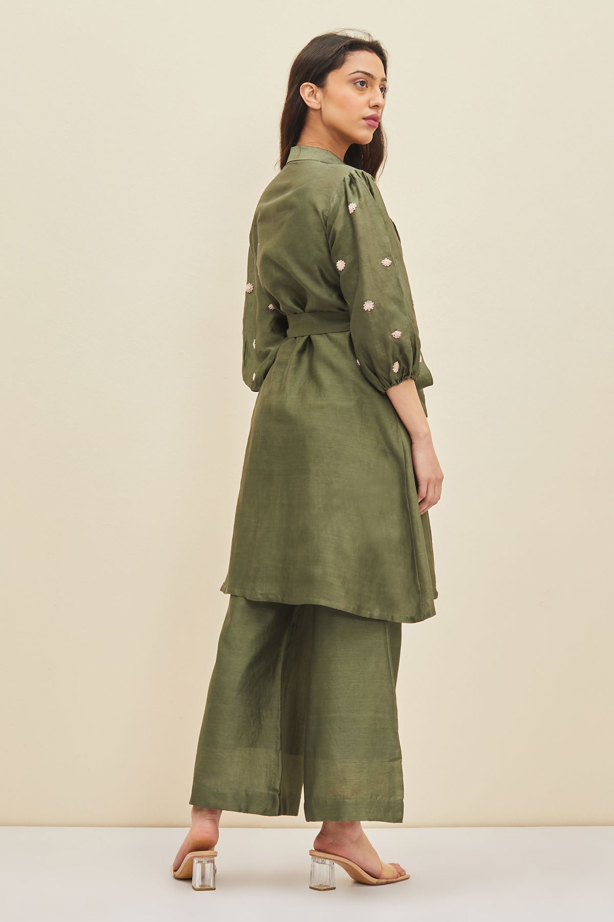 Green Jacket Style Dress & Belt