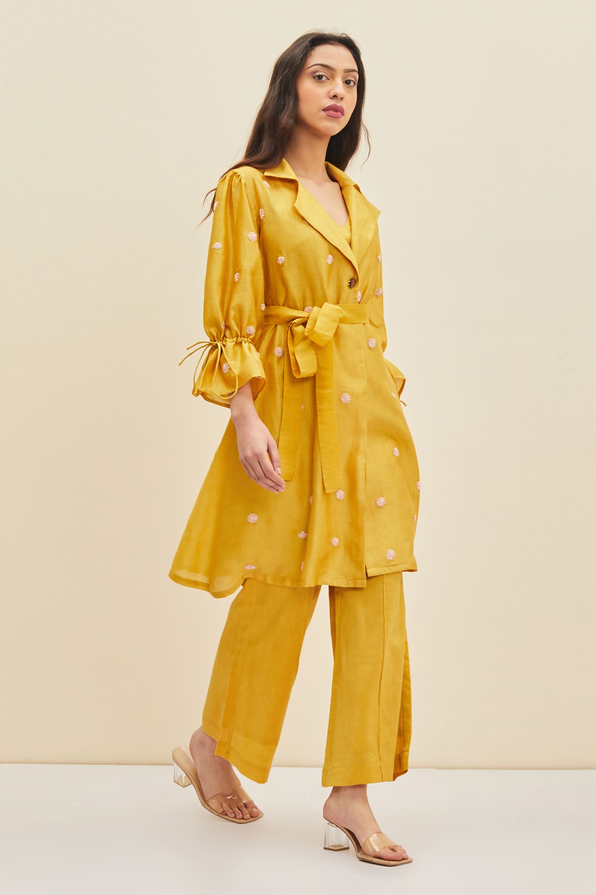 Yellow Jacket Style Dress & Belt