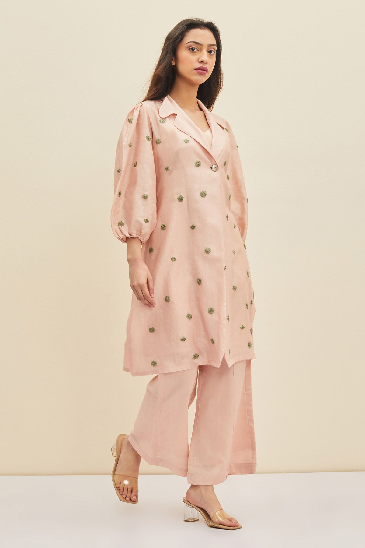 Blush Pink Floral Tunic & Pants