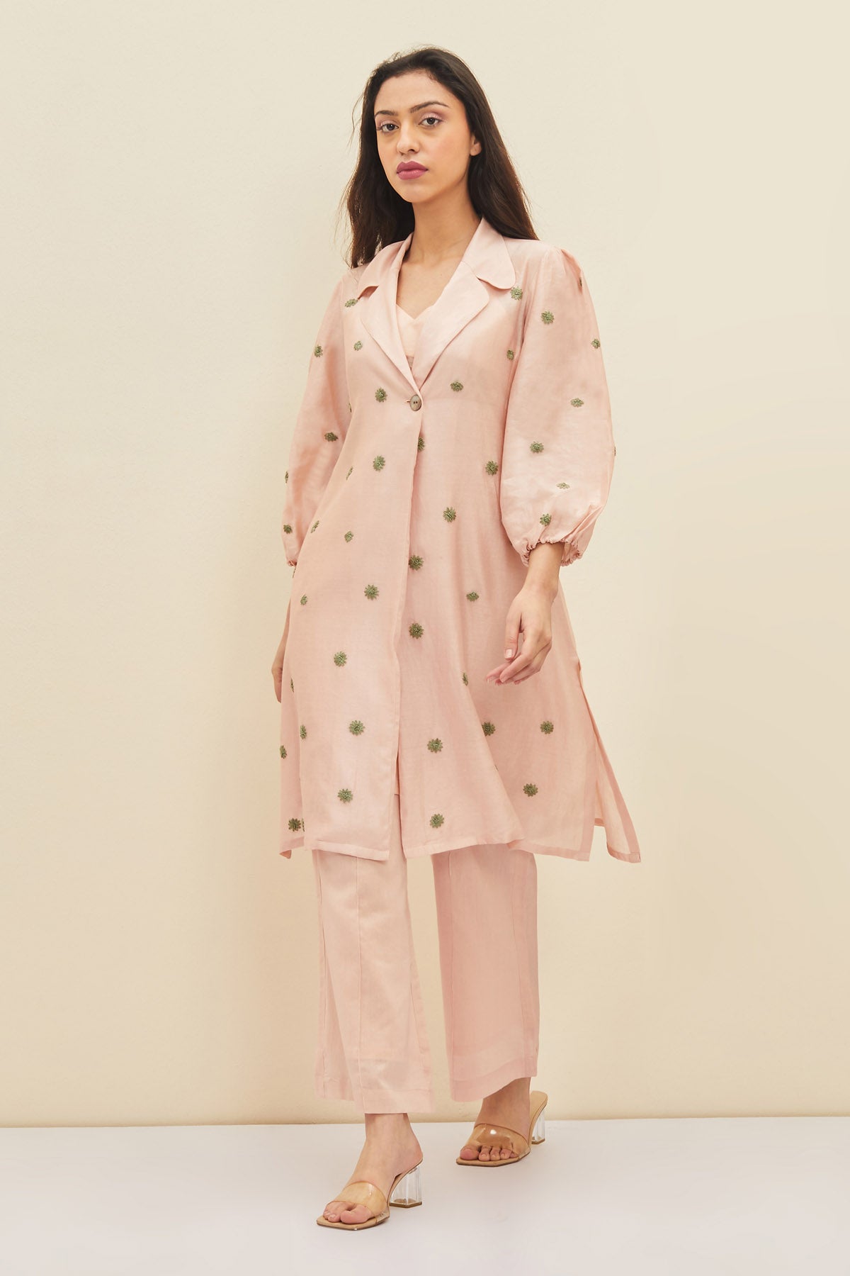 Blush Pink Floral Tunic & Pants