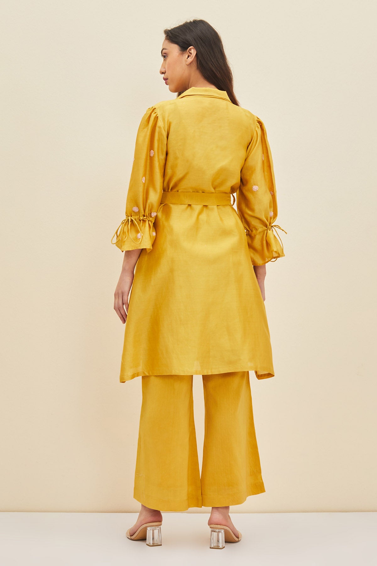 Yellow Embellished Tunic Set