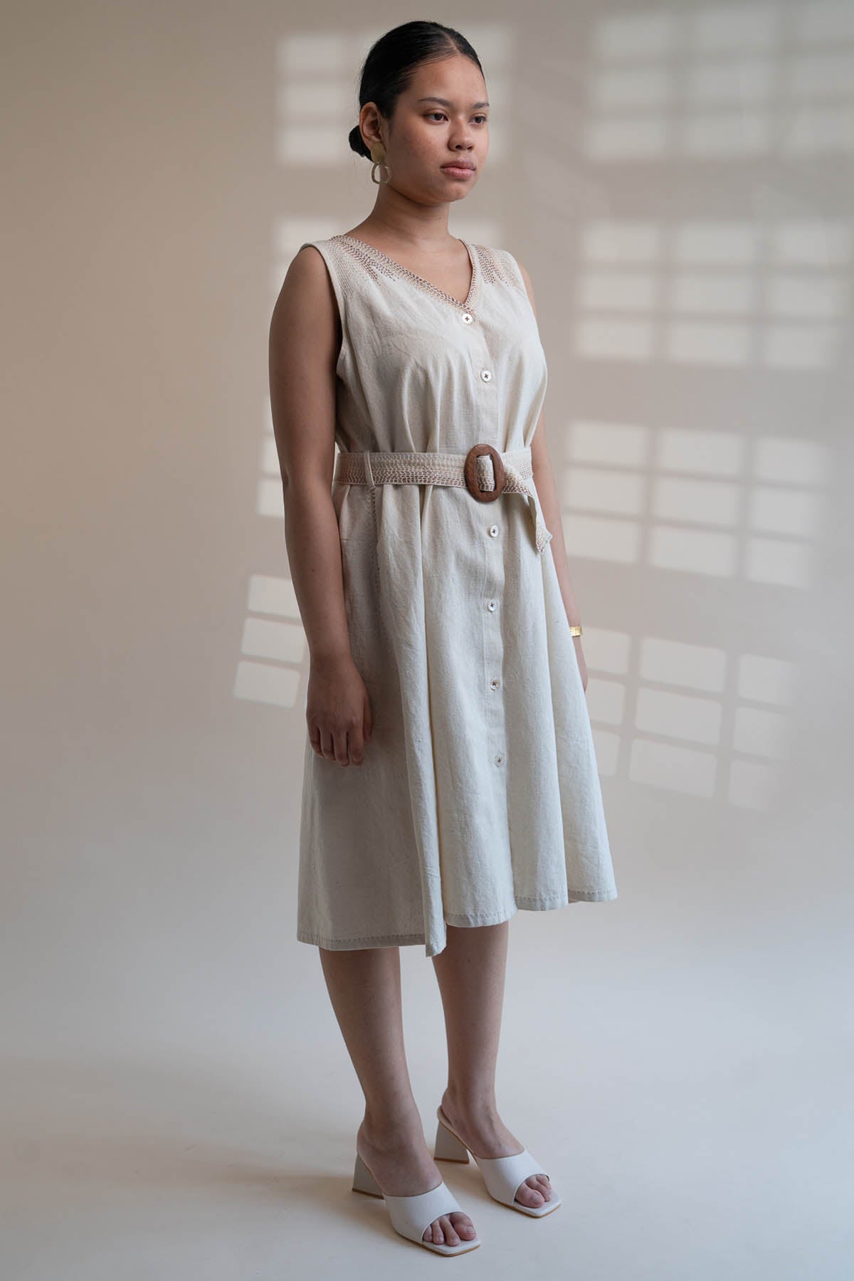 Kantha A-Line Trench Dress